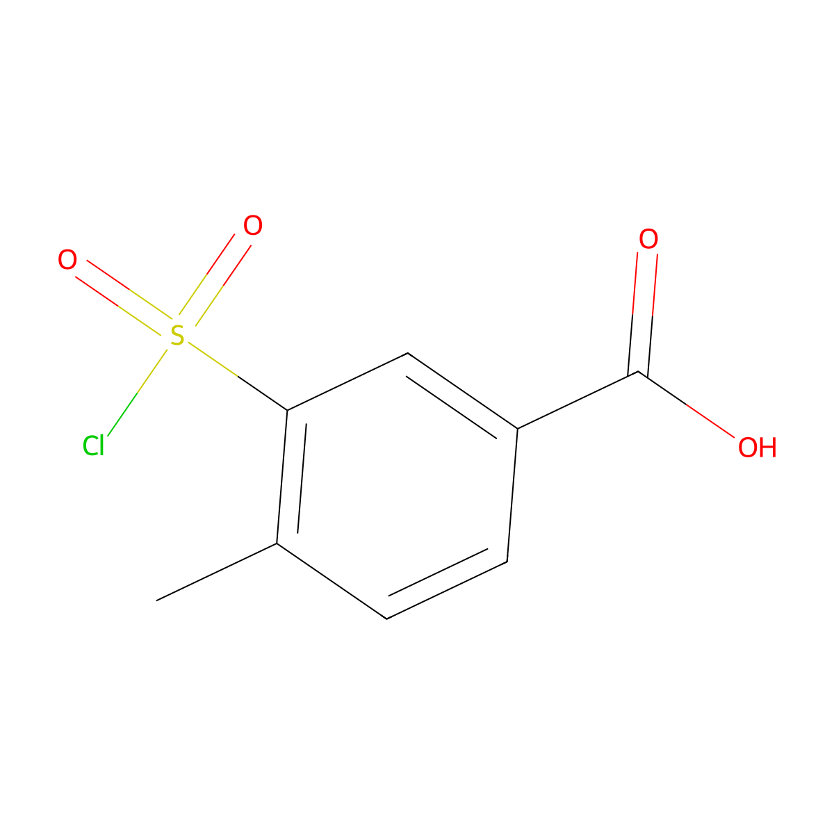 3-(Chlorosulfonyl)-4-methylbenzoic acid molecular structure, CAS 2548-29-0