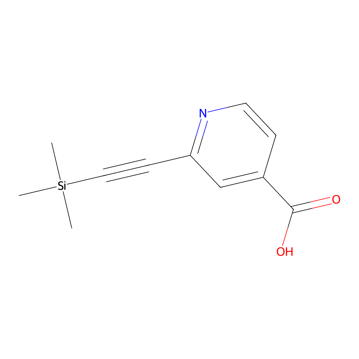 2-((Trimethylsilyl)ethynyl)isonicotinic acid molecular structure, CAS 2548293-55-4