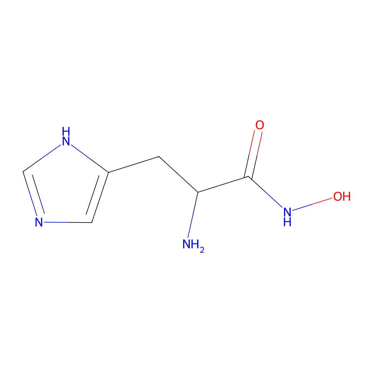 (S)-alpha-Amino-N-hydroxy-1H-imidazole-4-propanamide molecular structure, CAS 25486-00-4