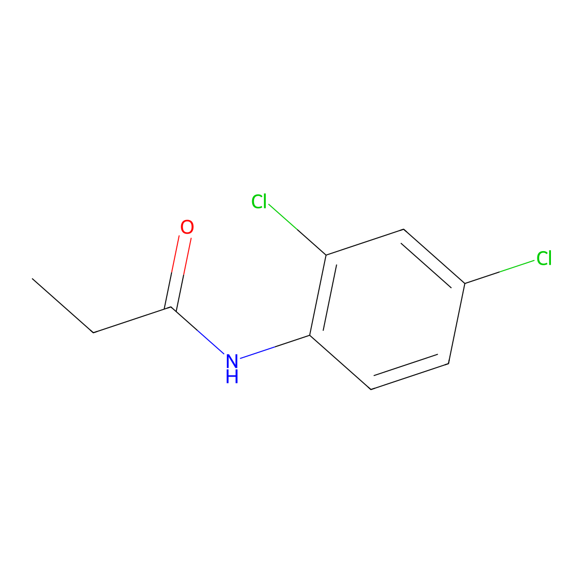 N-(2,4-dichlorophenyl)propanamide molecular structure, CAS 25487-78-9