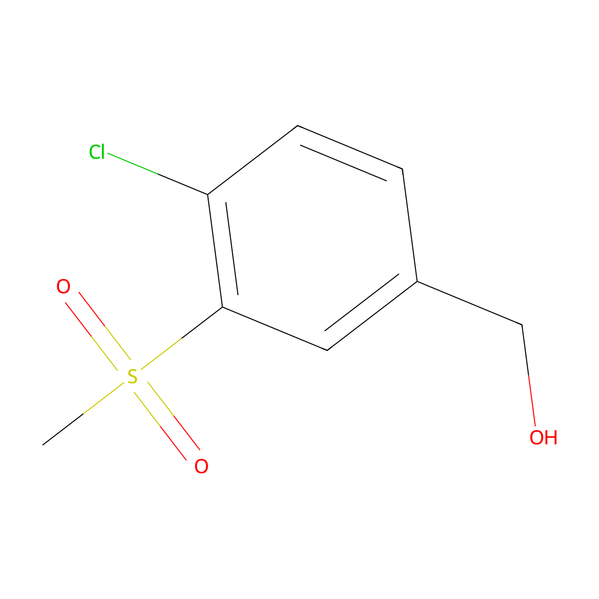4-Chloro-3-(methylsulfonyl)benzenemethanol molecular structure, CAS 254879-04-4