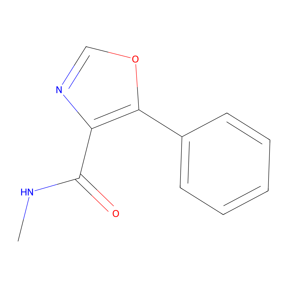 N-Methyl-5-phenyl-1,3-oxazole-4-carboxamide molecular structure, CAS 254880-14-3