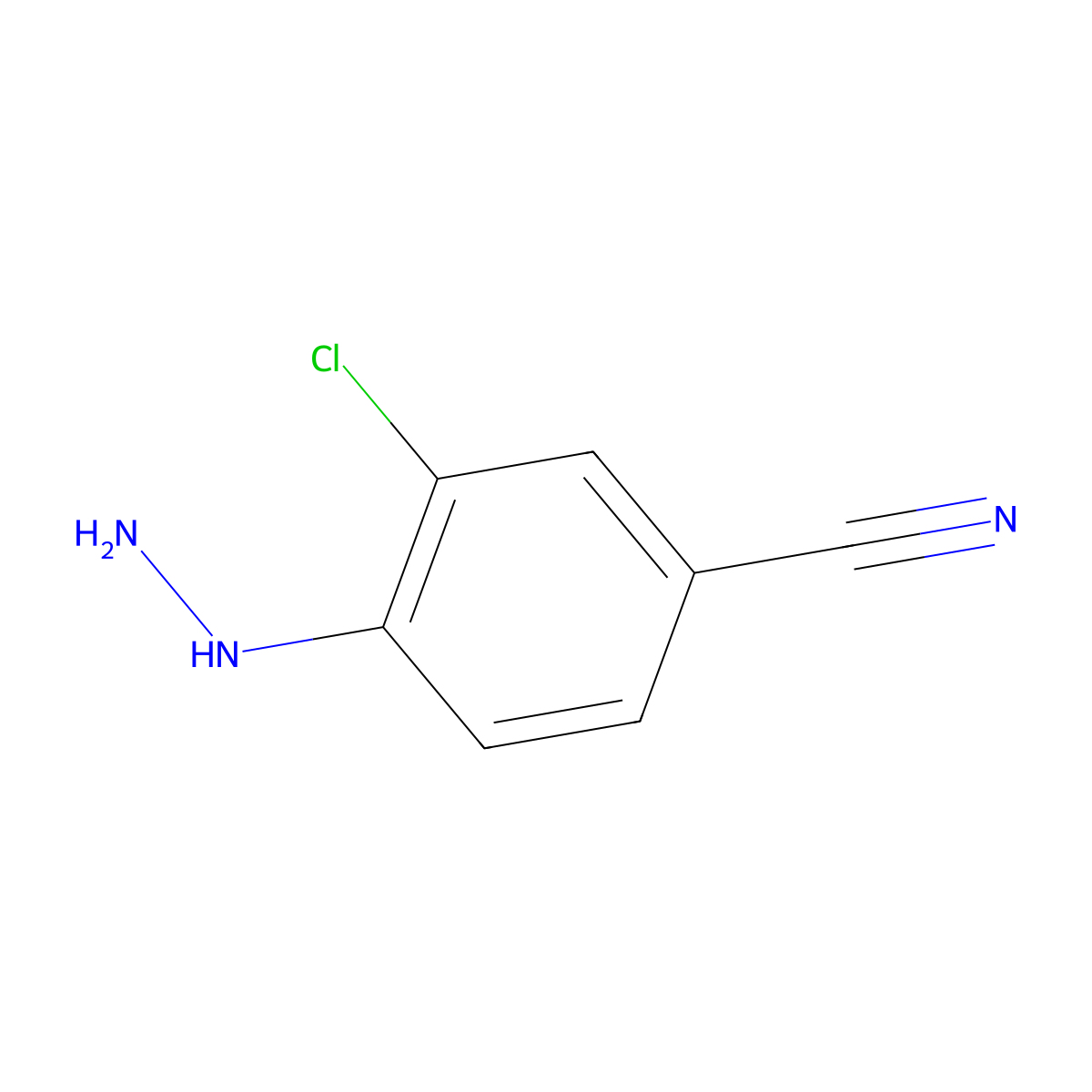 3-Chloro-4-hydrazinobenzonitrile molecular structure, CAS 254880-25-6