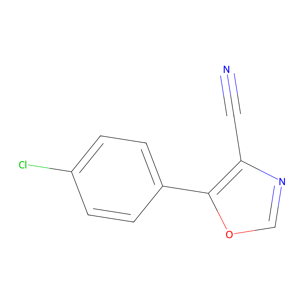 5-(4-Chlorophenyl)-1,3-oxazole-4-carbonitrile molecular structure, CAS 254880-29-0