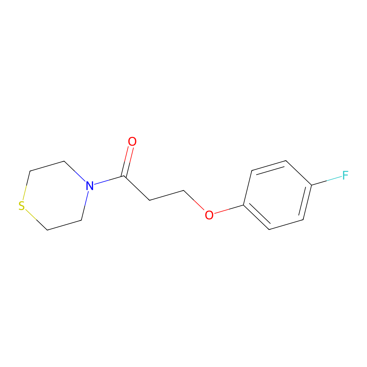 3-(4-Fluorophenoxy)-1-thiomorpholin-4-ylpropan-1-one molecular structure, CAS 254880-37-0