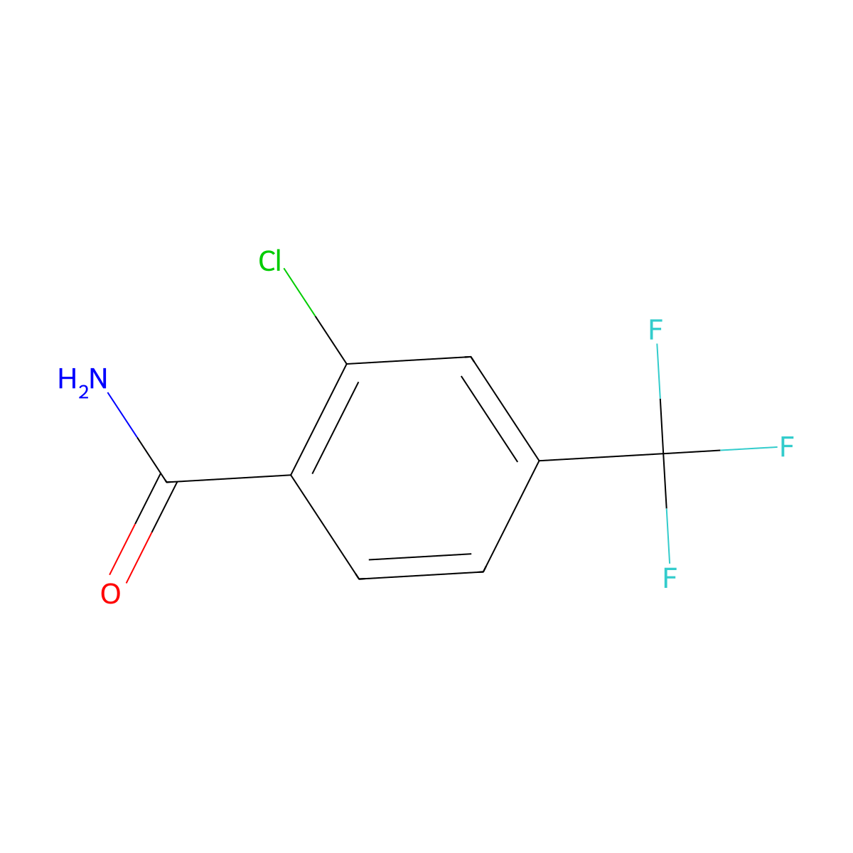 2-Chloro-4-(trifluoromethyl)benzamide molecular structure, CAS 254880-52-9