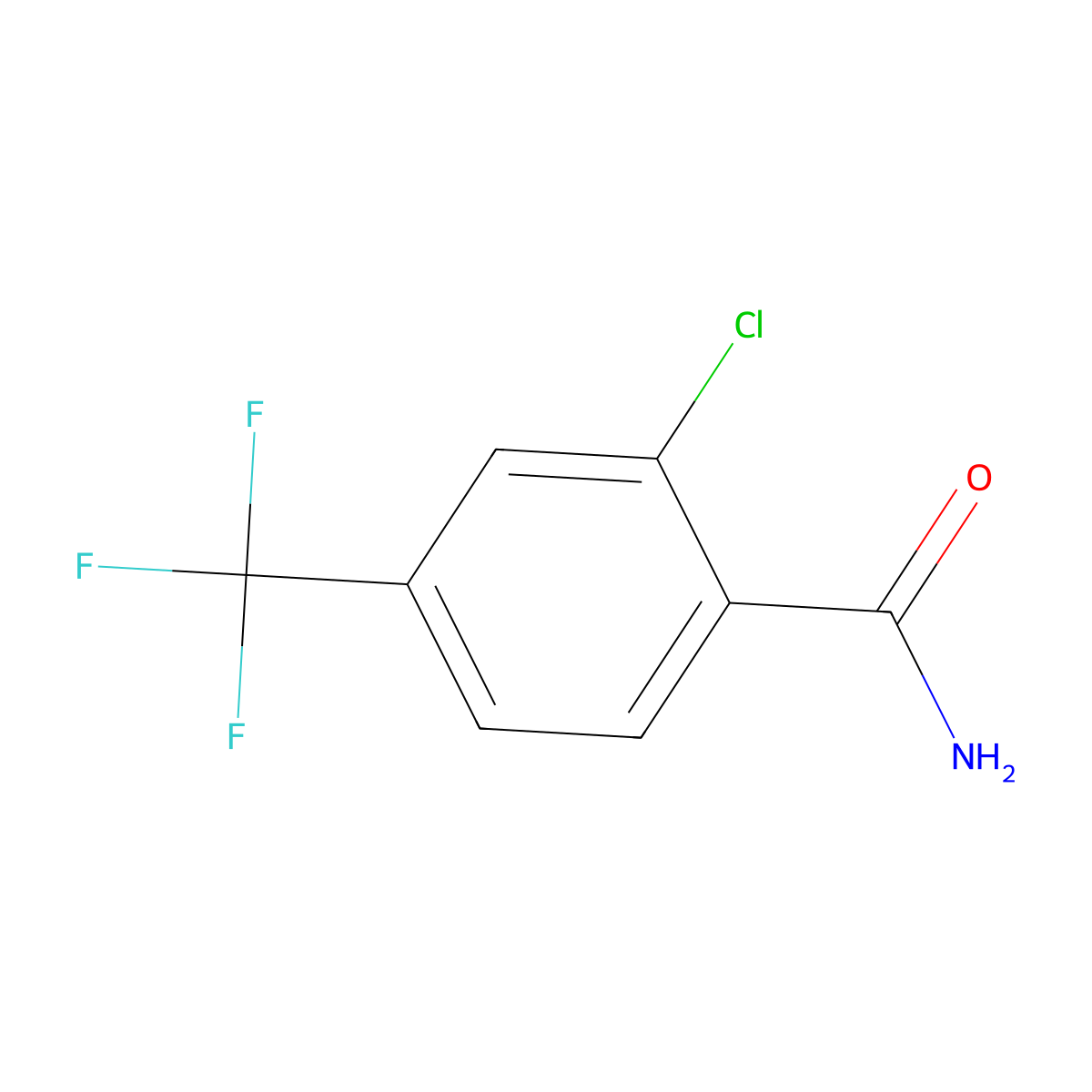 2-Chloro-4-(trifluoromethyl)benzamide molecular structure, CAS 254880-52-9