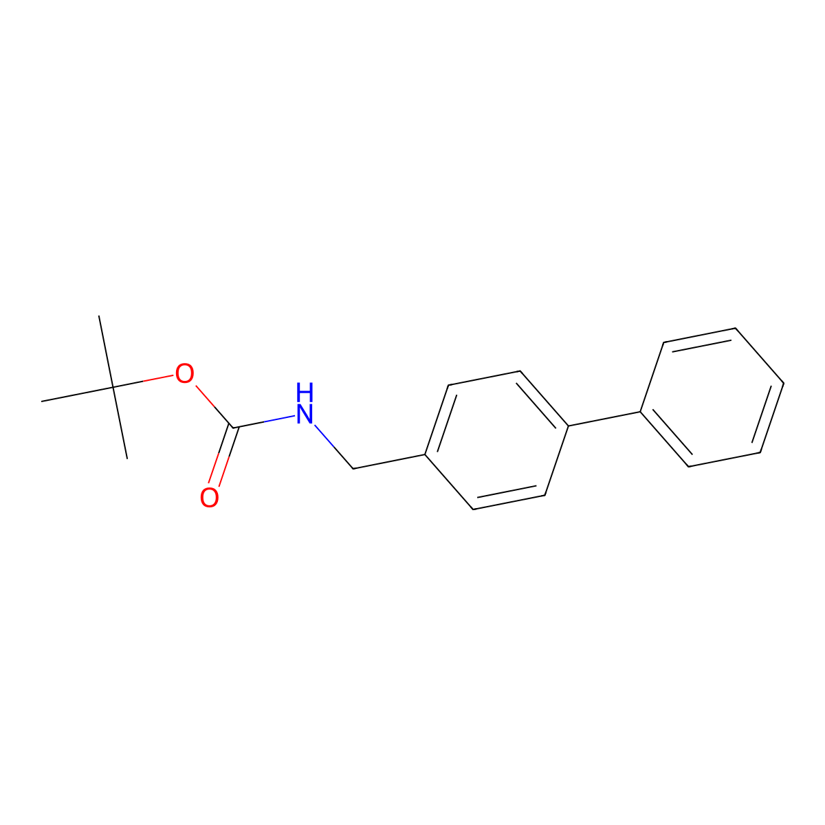 Biphenyl-4-ylmethyl-carbamic acid t-butyl ester molecular structure, CAS 254882-88-7