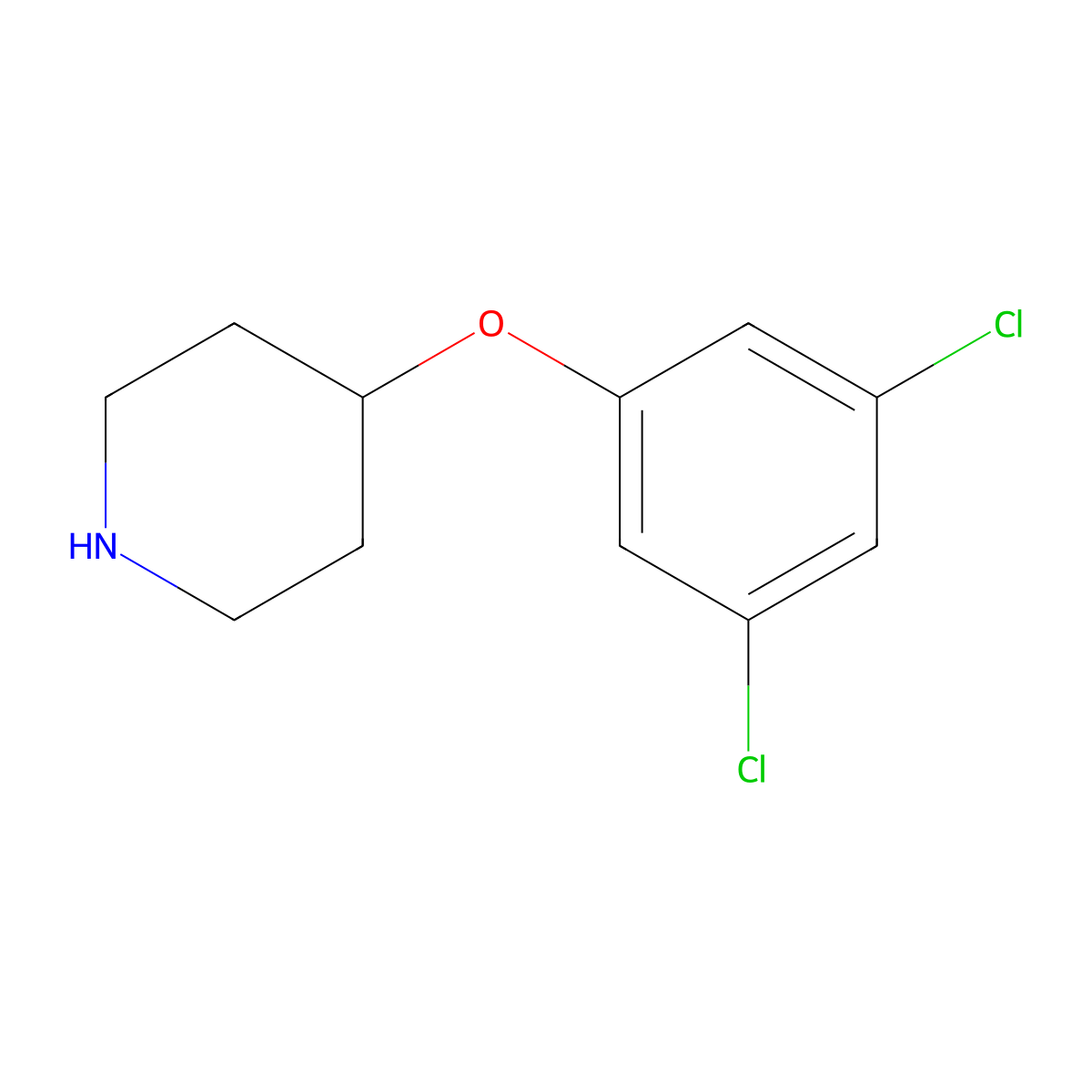 4-(3,5-Dichlorophenoxy)piperidine molecular structure, CAS 254883-39-1