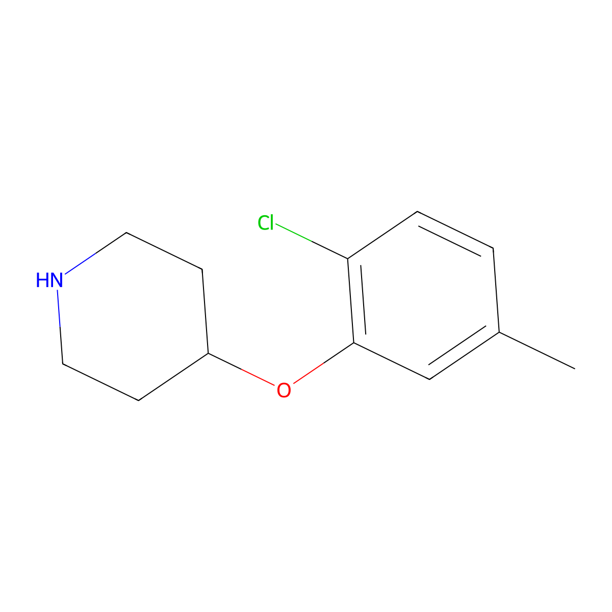4-(2-Chloro-5-methylphenoxy)piperidine molecular structure, CAS 254883-43-7
