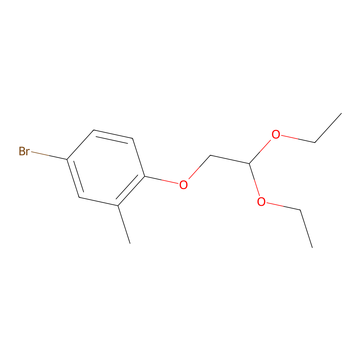 4-Bromo-1-(2,2-diethoxyethoxy)-2-methylbenzene molecular structure, CAS 254886-13-0