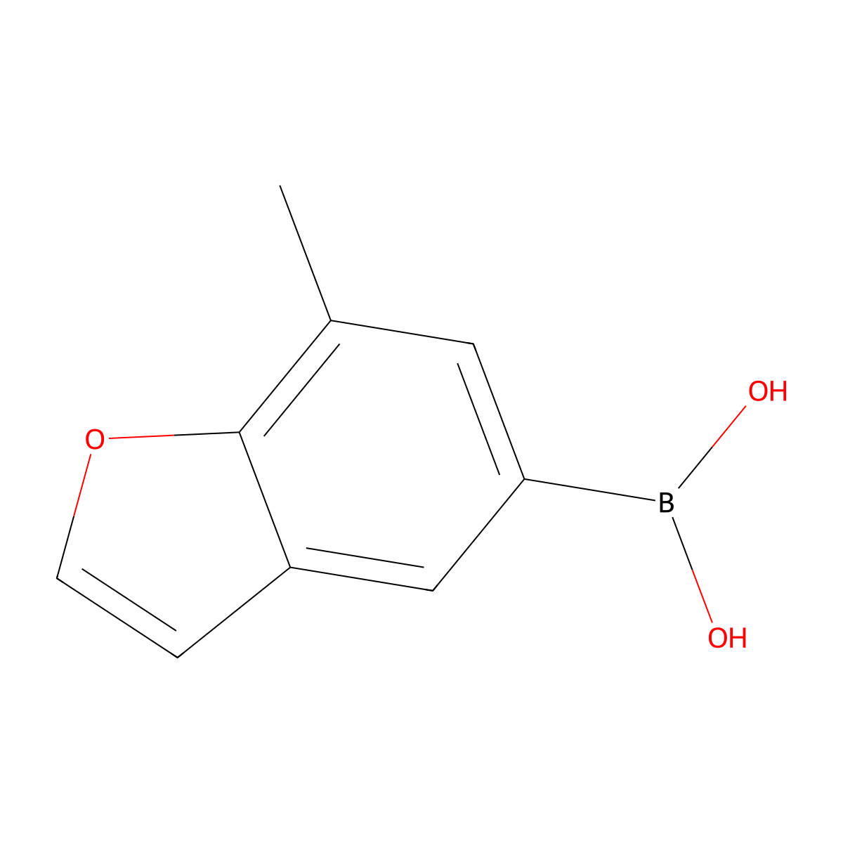 (7-methylbenzofuran-5-yl)boronic Acid molecular structure, CAS 254886-15-2