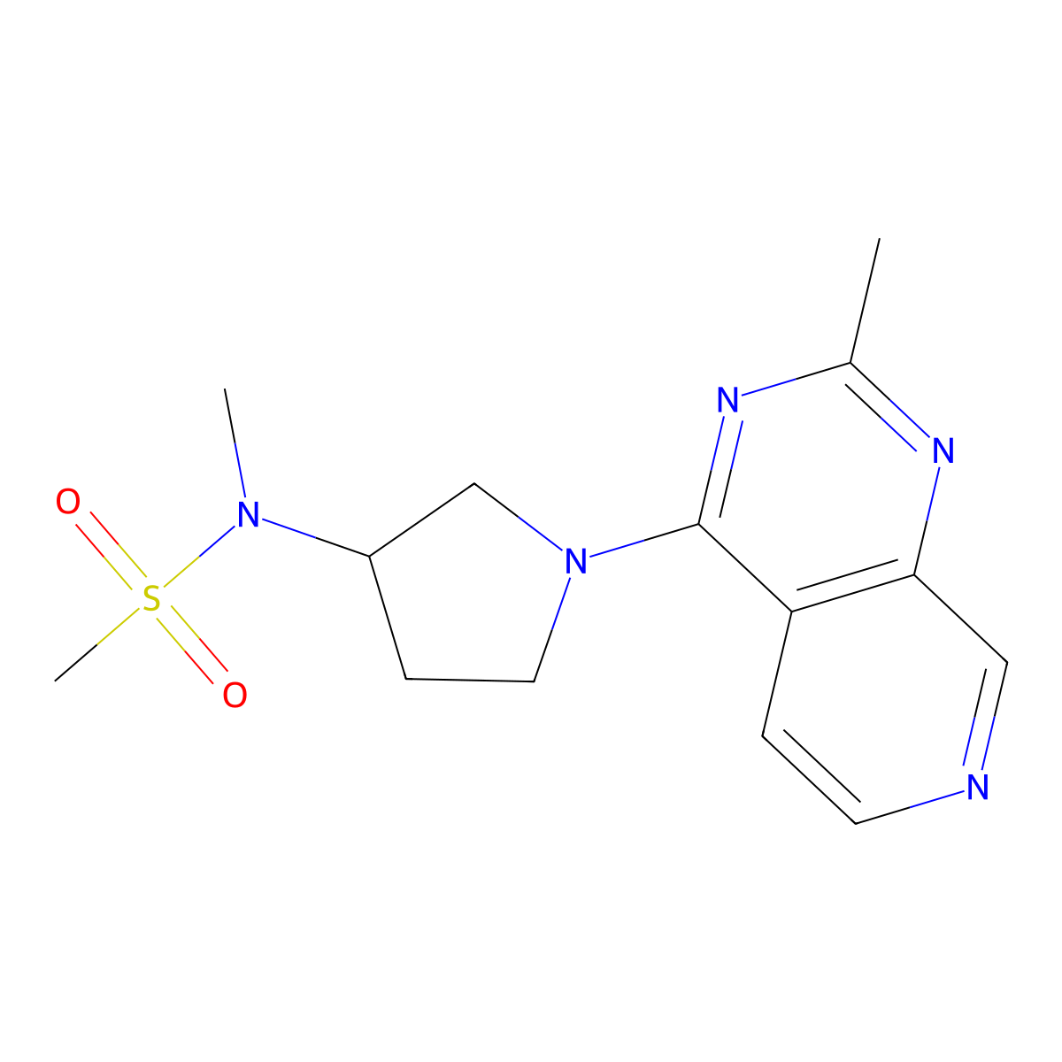 N-methyl-N-(1-{2-methylpyrido[3,4-d]pyrimidin-4-yl}pyrrolidin-3-yl)methanesulfonamide molecular structure, CAS 2548974-99-6