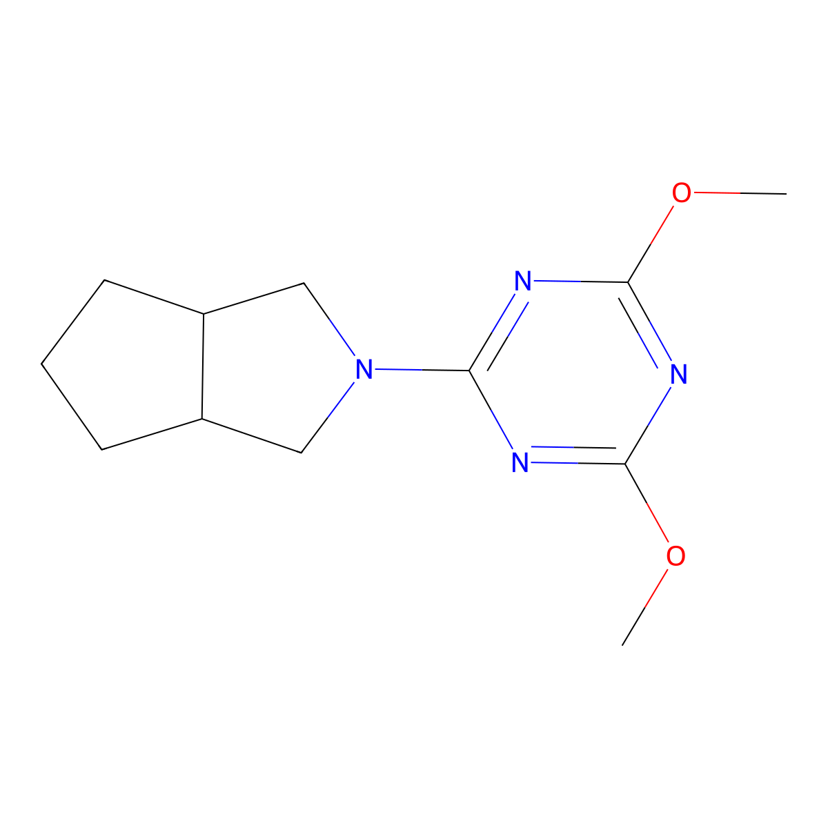 2,4-Dimethoxy-6-{octahydrocyclopenta[c]pyrrol-2-yl}-1,3,5-triazine molecular structure, CAS 2548975-02-4