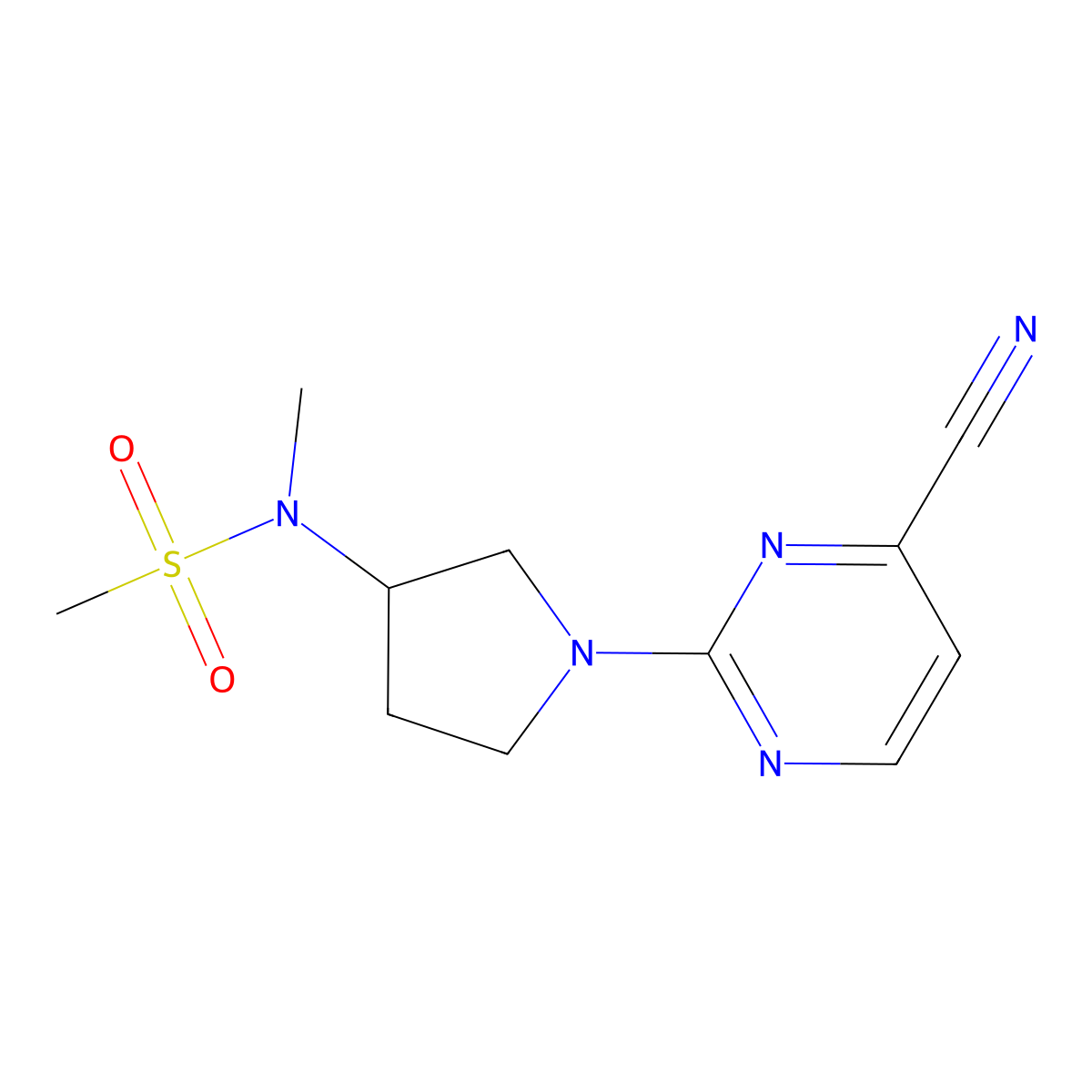 N-[1-(4-cyanopyrimidin-2-yl)pyrrolidin-3-yl]-N-methylmethanesulfonamide molecular structure, CAS 2548975-05-7