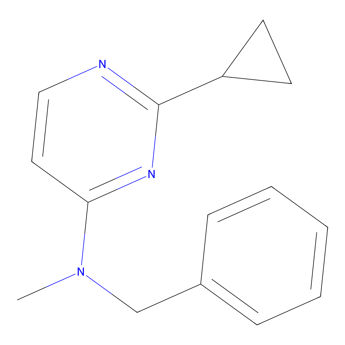 N-benzyl-2-cyclopropyl-N-methylpyrimidin-4-amine molecular structure, CAS 2548975-06-8