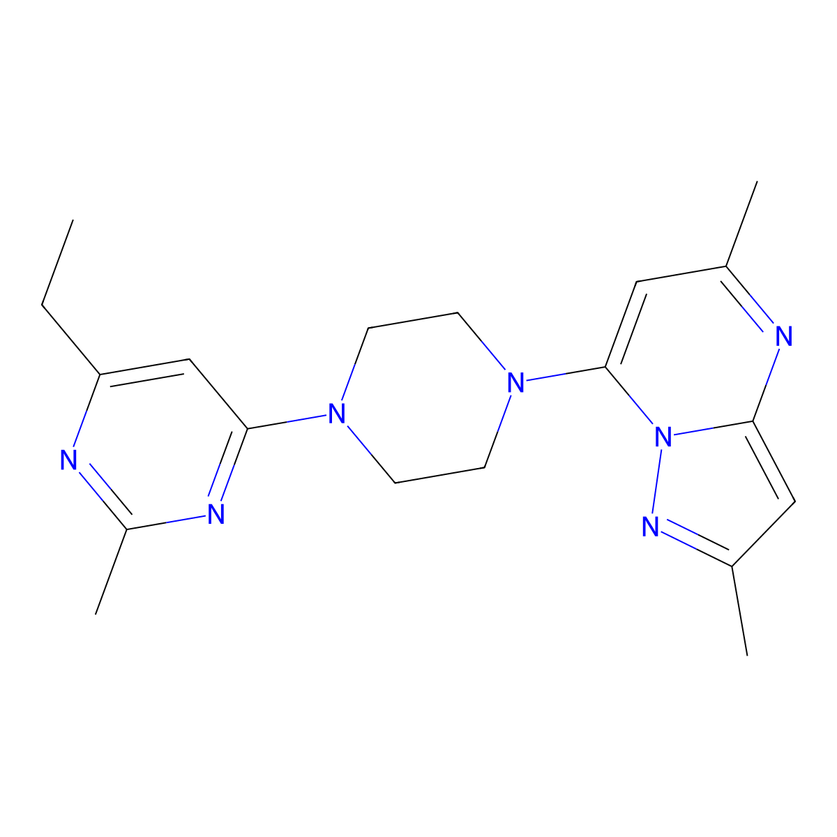 4-(4-{2,5-Dimethylpyrazolo[1,5-a]pyrimidin-7-yl}piperazin-1-yl)-6-ethyl-2-methylpyrimidine molecular structure, CAS 2548975-14-8