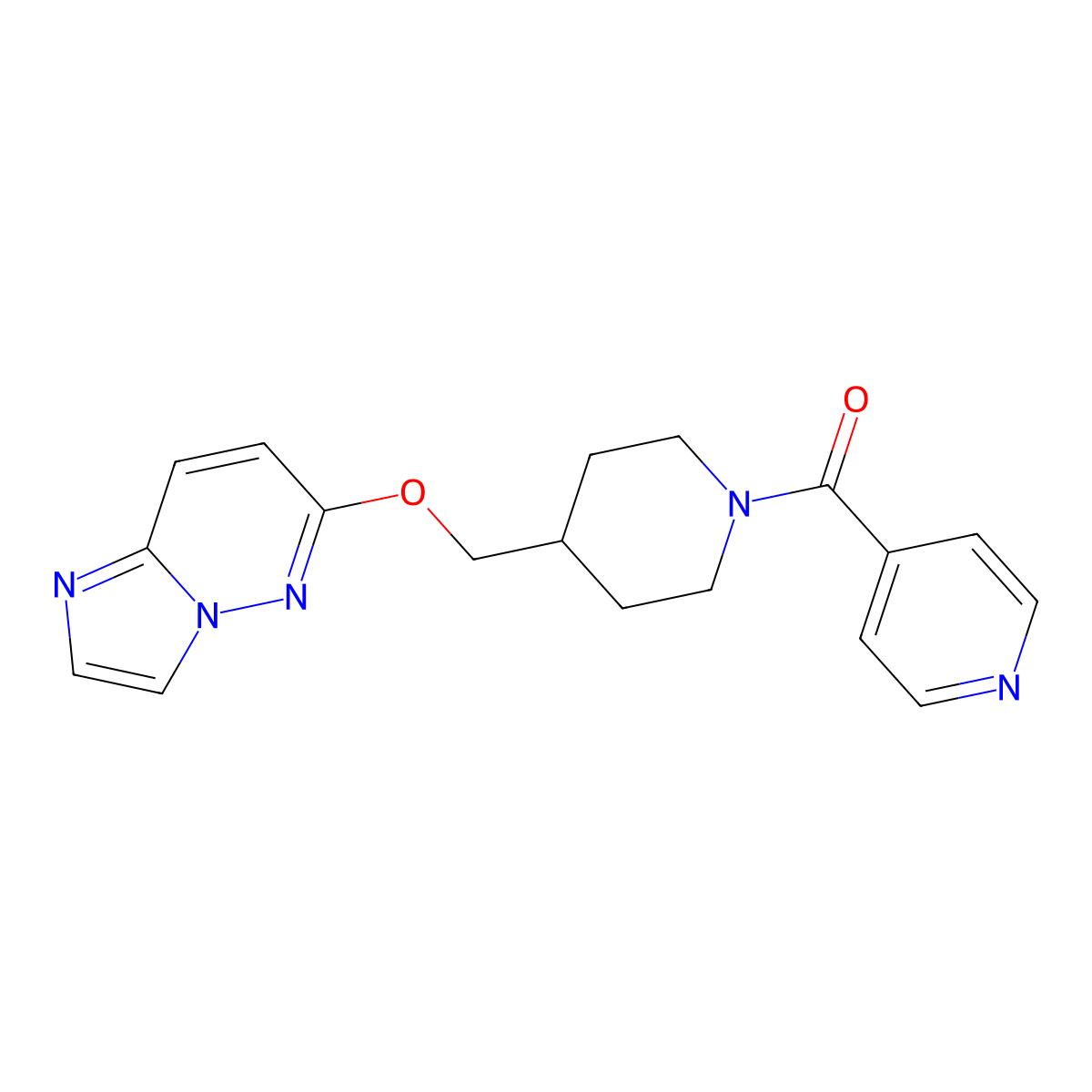 4-[4-({Imidazo[1,2-b]pyridazin-6-yloxy}methyl)piperidine-1-carbonyl]pyridine molecular structure, CAS 2548975-22-8