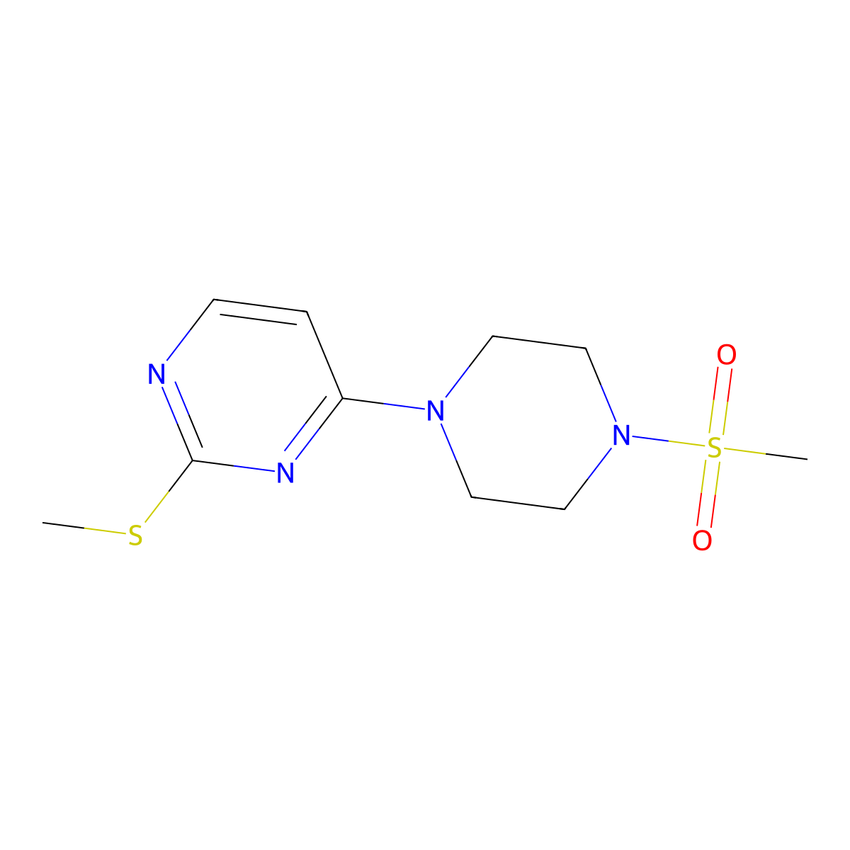 4-(4-Methanesulfonylpiperazin-1-yl)-2-(methylsulfanyl)pyrimidine molecular structure, CAS 2548975-24-0
