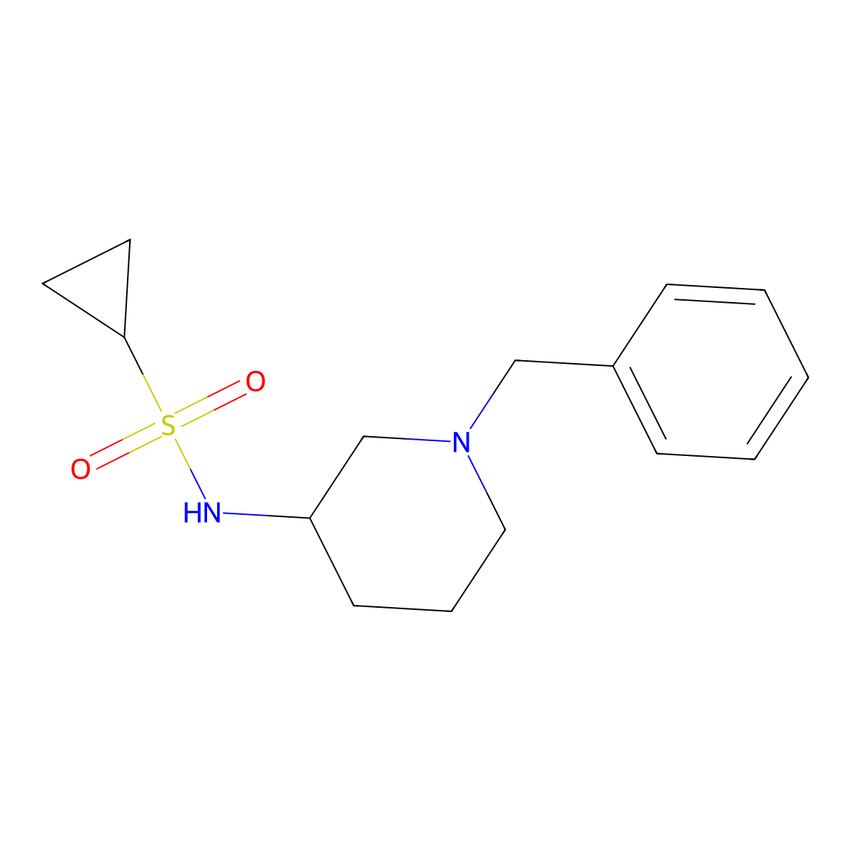 N-(1-benzylpiperidin-3-yl)cyclopropanesulfonamide molecular structure, CAS 2548975-43-3