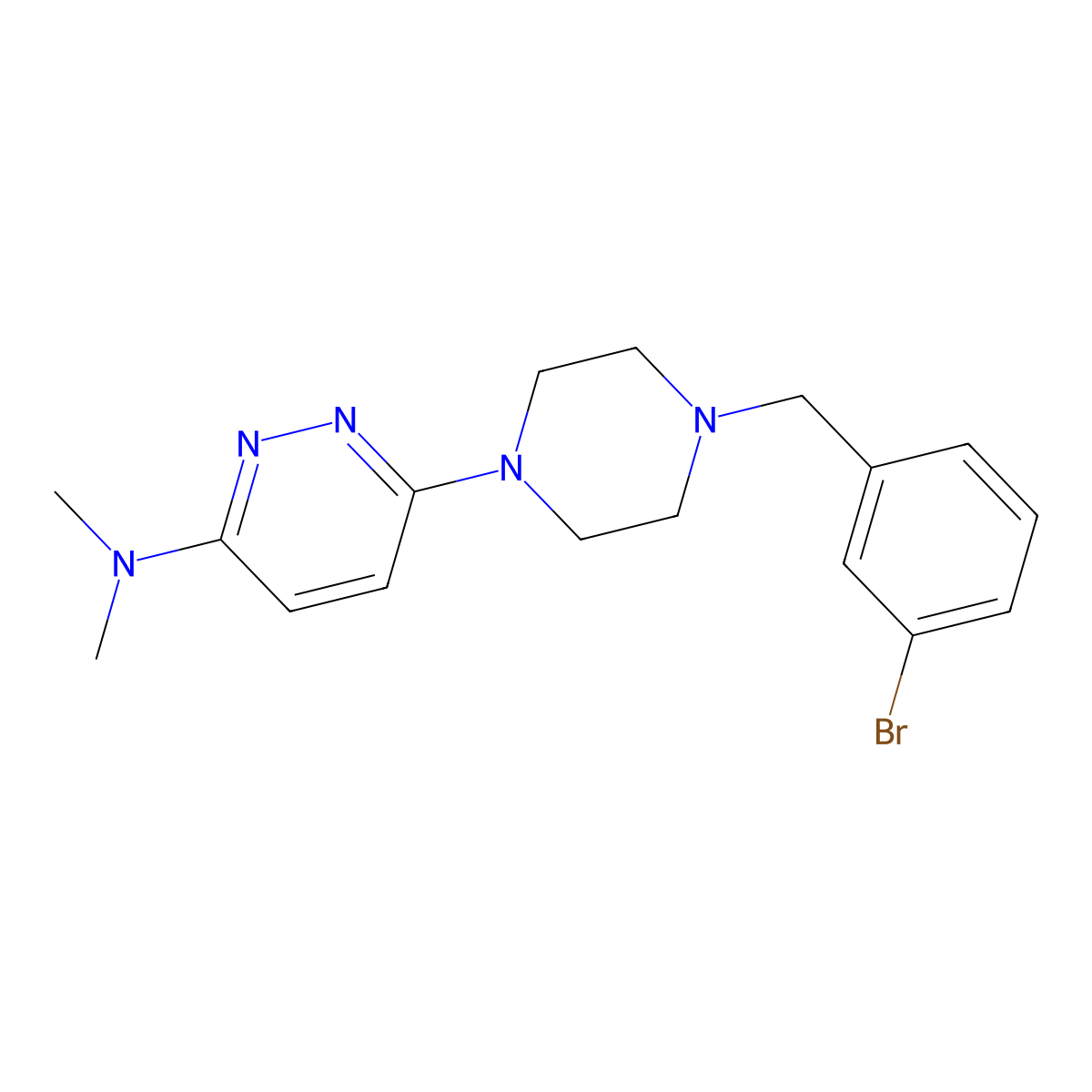 6-{4-[(3-bromophenyl)methyl]piperazin-1-yl}-N,N-dimethylpyridazin-3-amine molecular structure, CAS 2548975-45-5