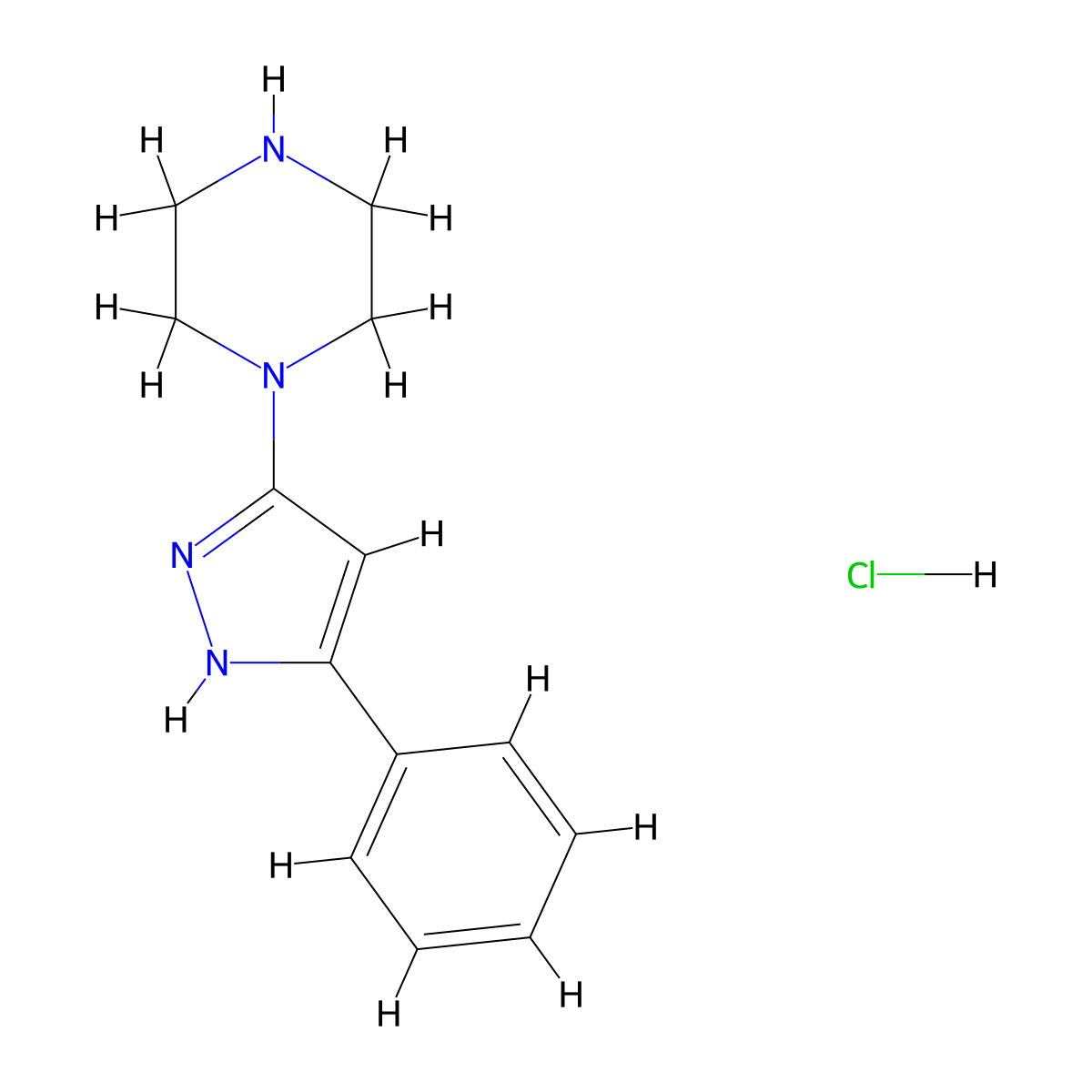 1-(5-phenyl-1H-pyrazol-3-yl)piperazine hydrochloride molecular structure, CAS 2548975-51-3