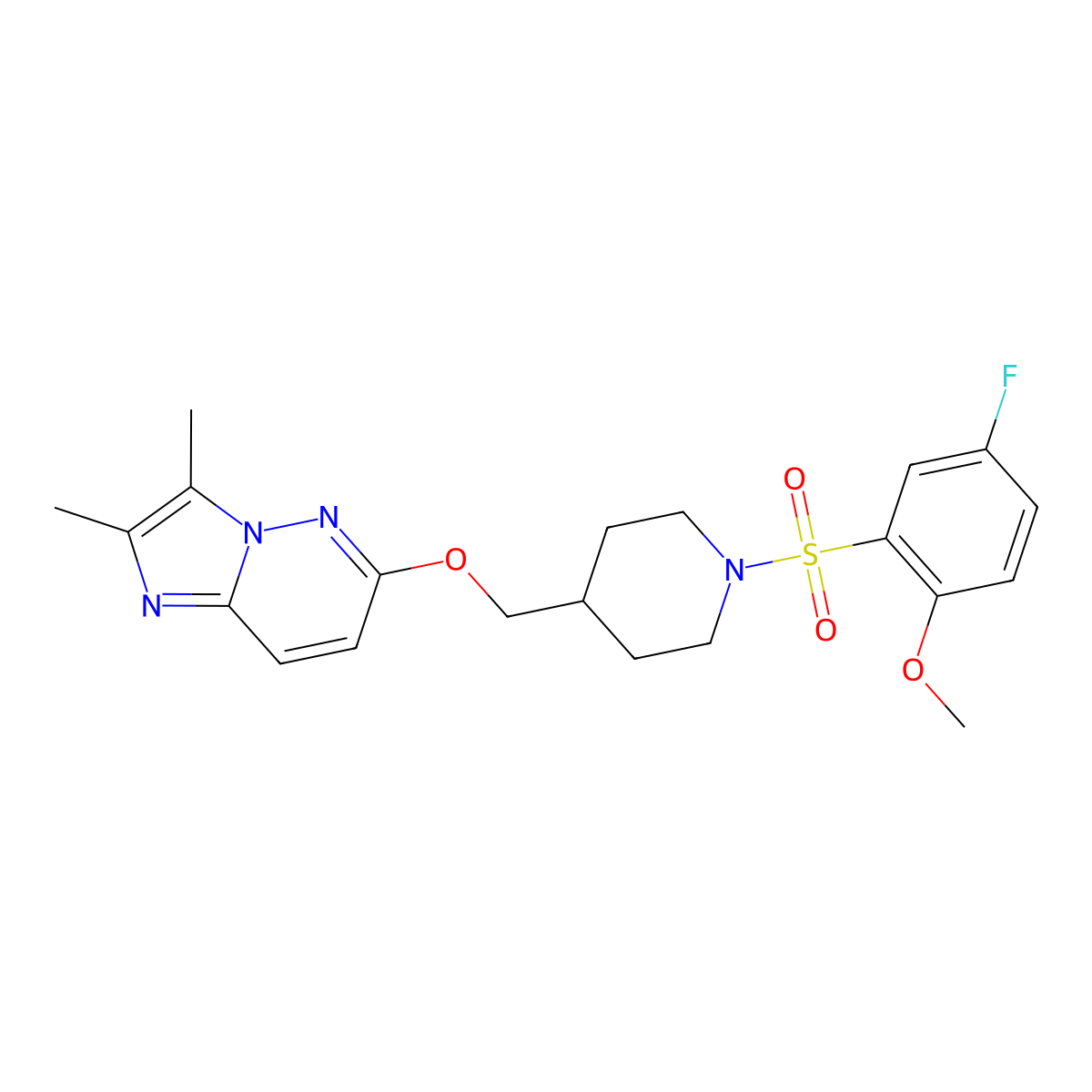 4-[({2,3-Dimethylimidazo[1,2-b]pyridazin-6-yl}oxy)methyl]-1-(5-fluoro-2-methoxybenzenesulfonyl)piperidine molecular structure, CAS 2548975-56-8