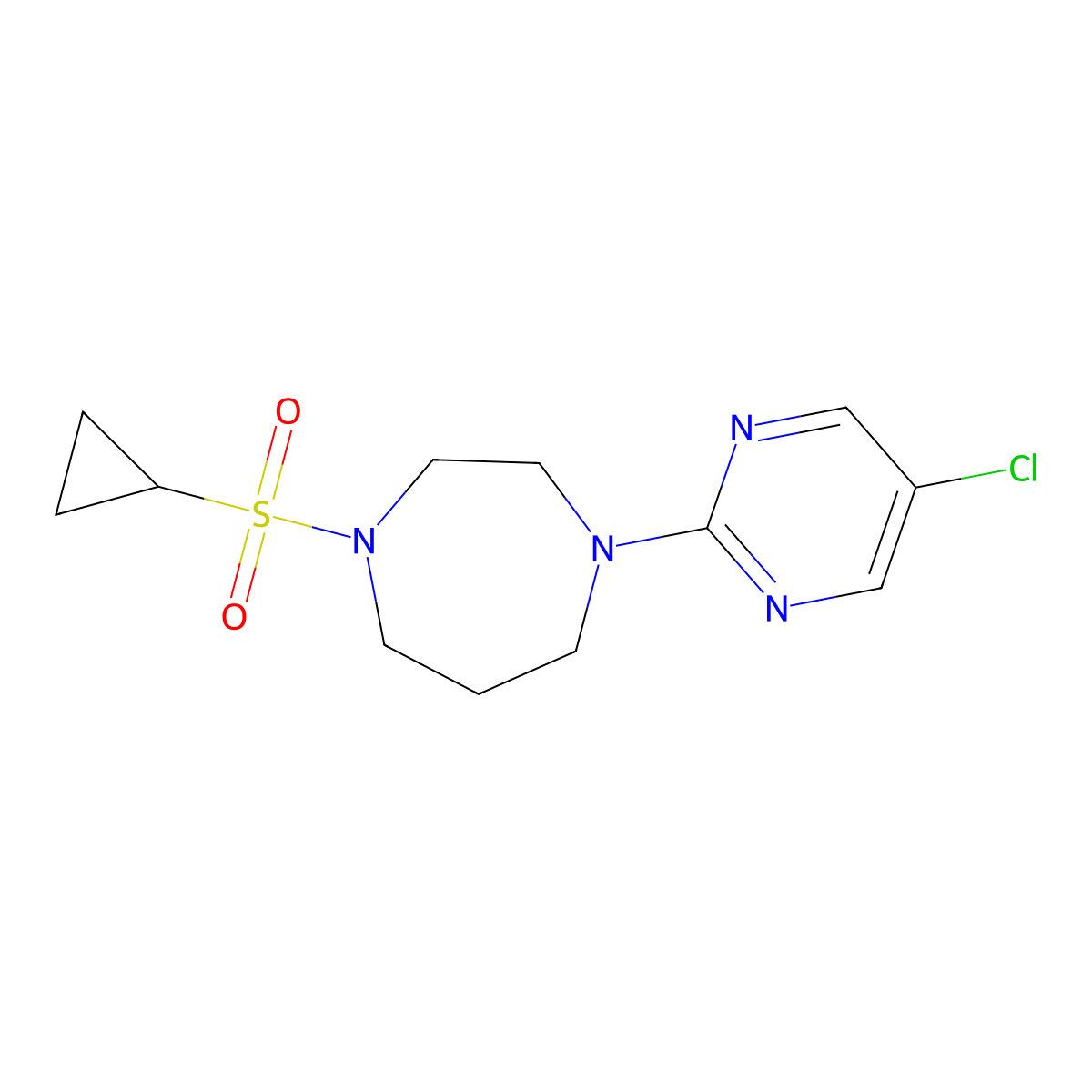 1-(5-Chloropyrimidin-2-yl)-4-(cyclopropanesulfonyl)-1,4-diazepane molecular structure, CAS 2548975-57-9