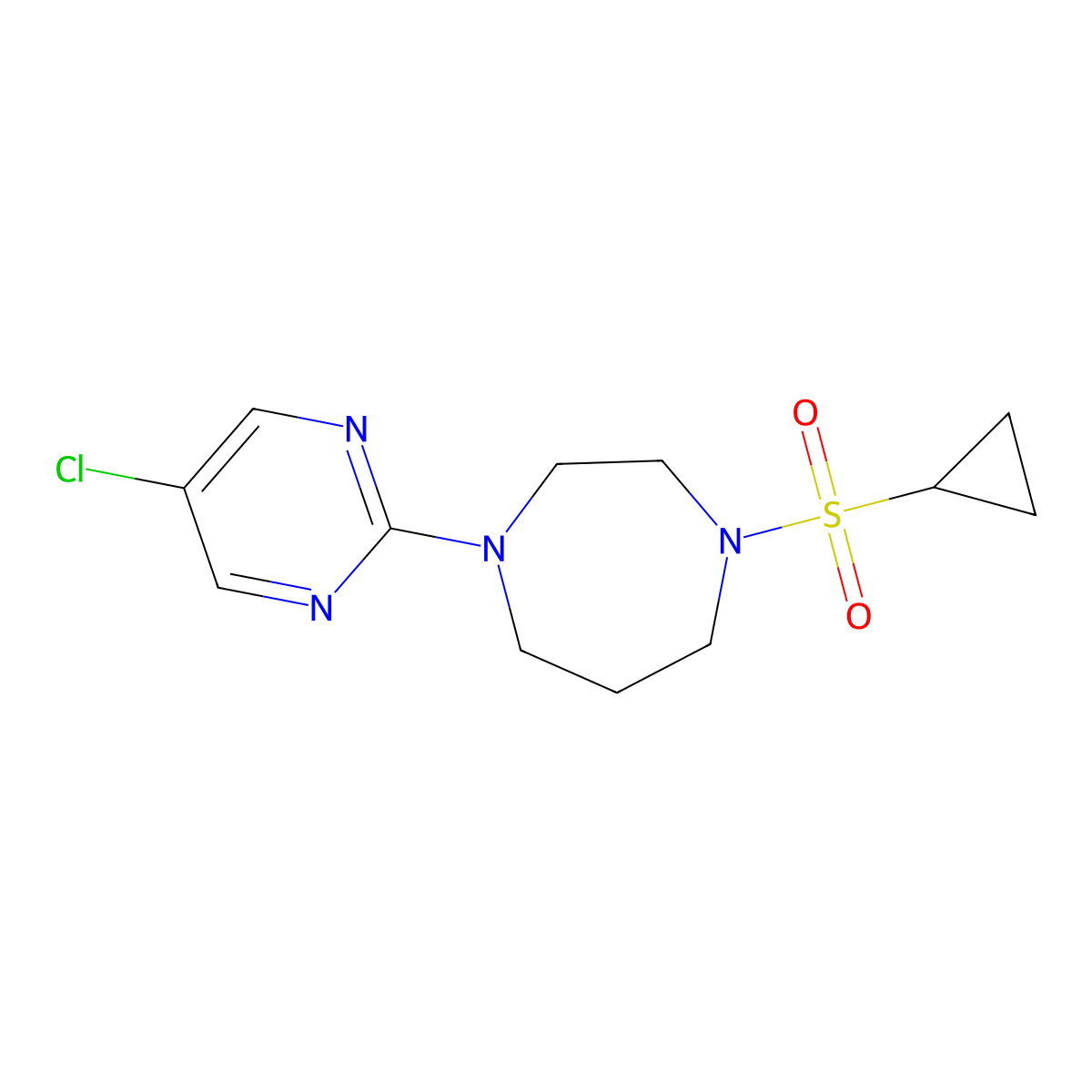 1-(5-Chloropyrimidin-2-yl)-4-(cyclopropanesulfonyl)-1,4-diazepane molecular structure, CAS 2548975-57-9