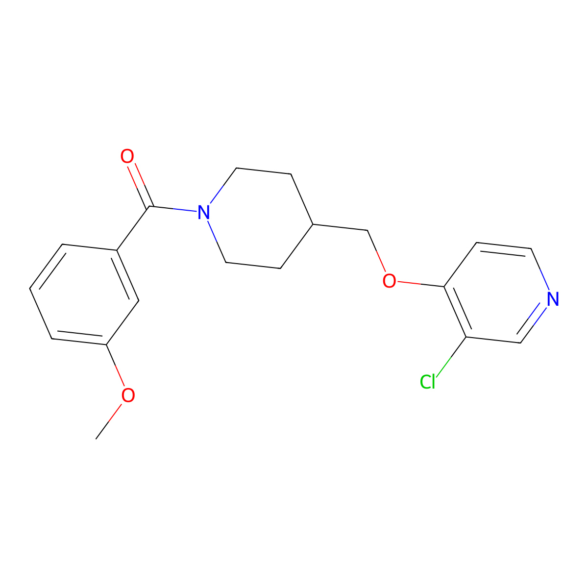 3-Chloro-4-{[1-(3-methoxybenzoyl)piperidin-4-yl]methoxy}pyridine molecular structure, CAS 2548975-62-6