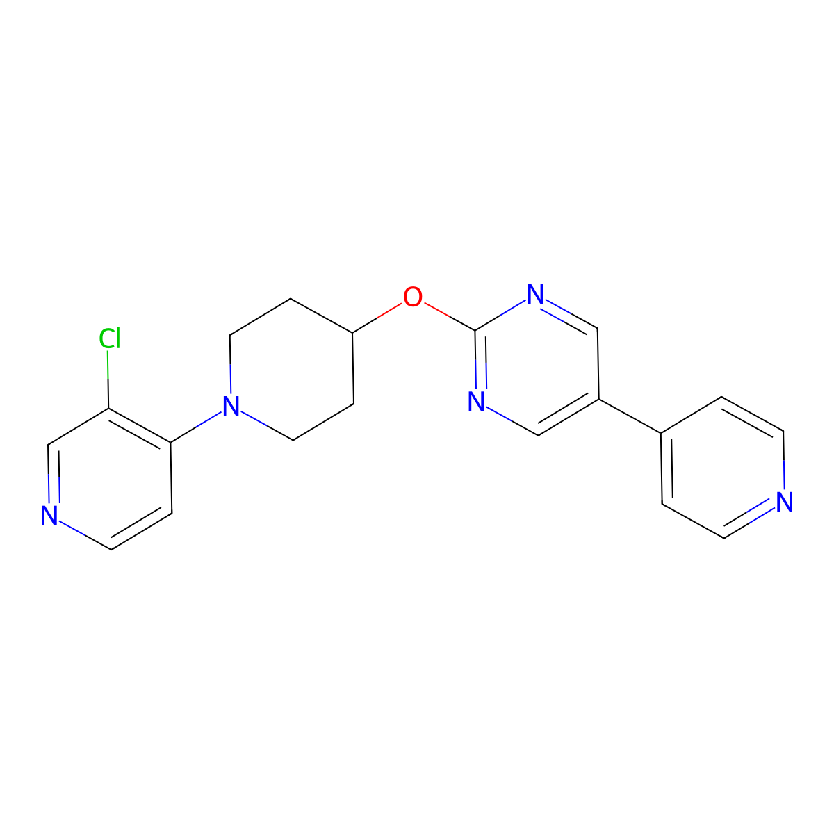 2-{[1-(3-Chloropyridin-4-yl)piperidin-4-yl]oxy}-5-(pyridin-4-yl)pyrimidine molecular structure, CAS 2548975-67-1