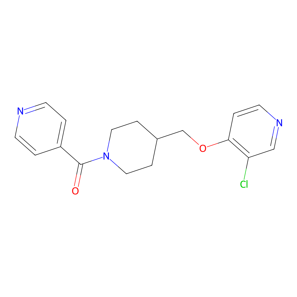 3-Chloro-4-{[1-(pyridine-4-carbonyl)piperidin-4-yl]methoxy}pyridine molecular structure, CAS 2548975-68-2