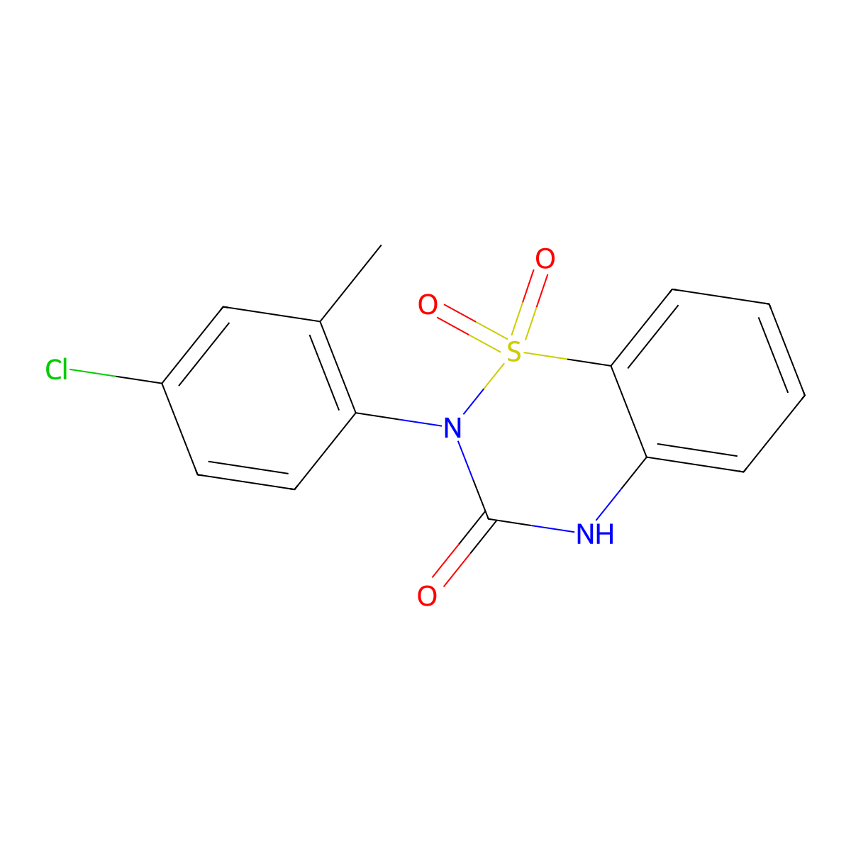 2-(4-chloro-2-methylphenyl)-1,1-dioxo-4H-1lambda6,2,4-benzothiadiazin-3-one molecular structure, CAS 2548975-75-1