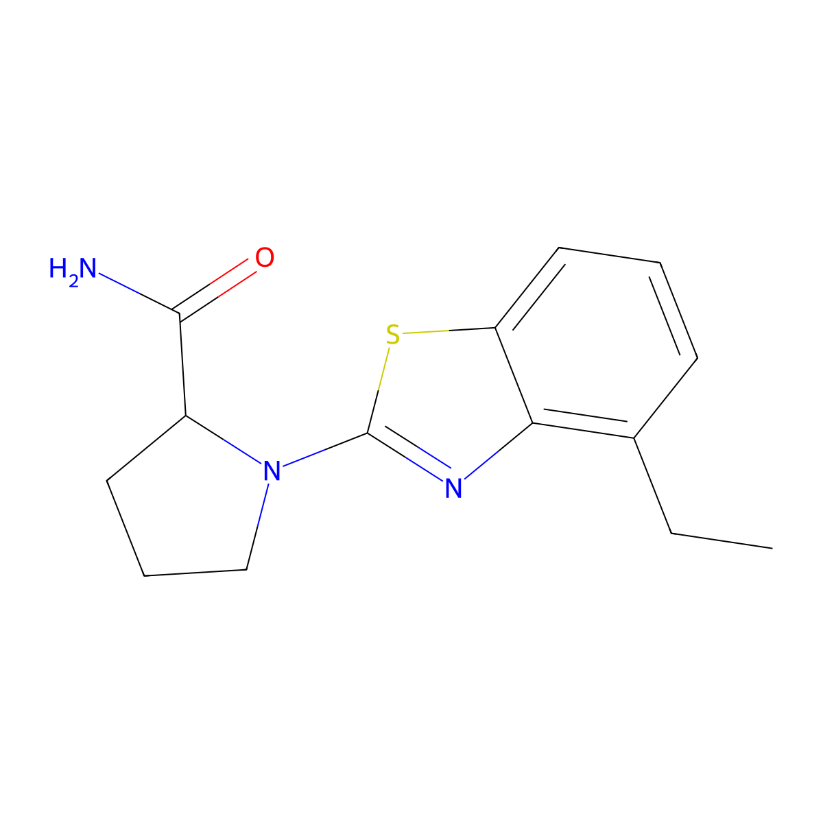 1-(4-Ethyl-1,3-benzothiazol-2-yl)pyrrolidine-2-carboxamide molecular structure, CAS 2548975-86-4