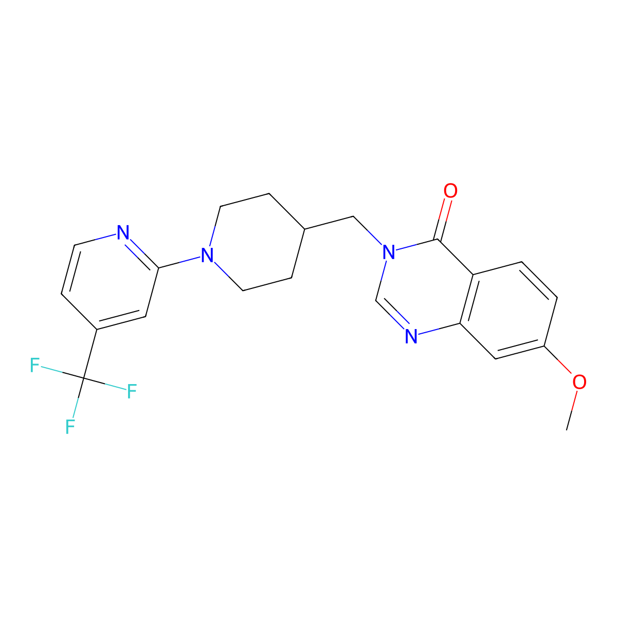 7-Methoxy-3-({1-[4-(trifluoromethyl)pyridin-2-yl]piperidin-4-yl}methyl)-3,4-dihydroquinazolin-4-one molecular structure, CAS 2548975-92-2