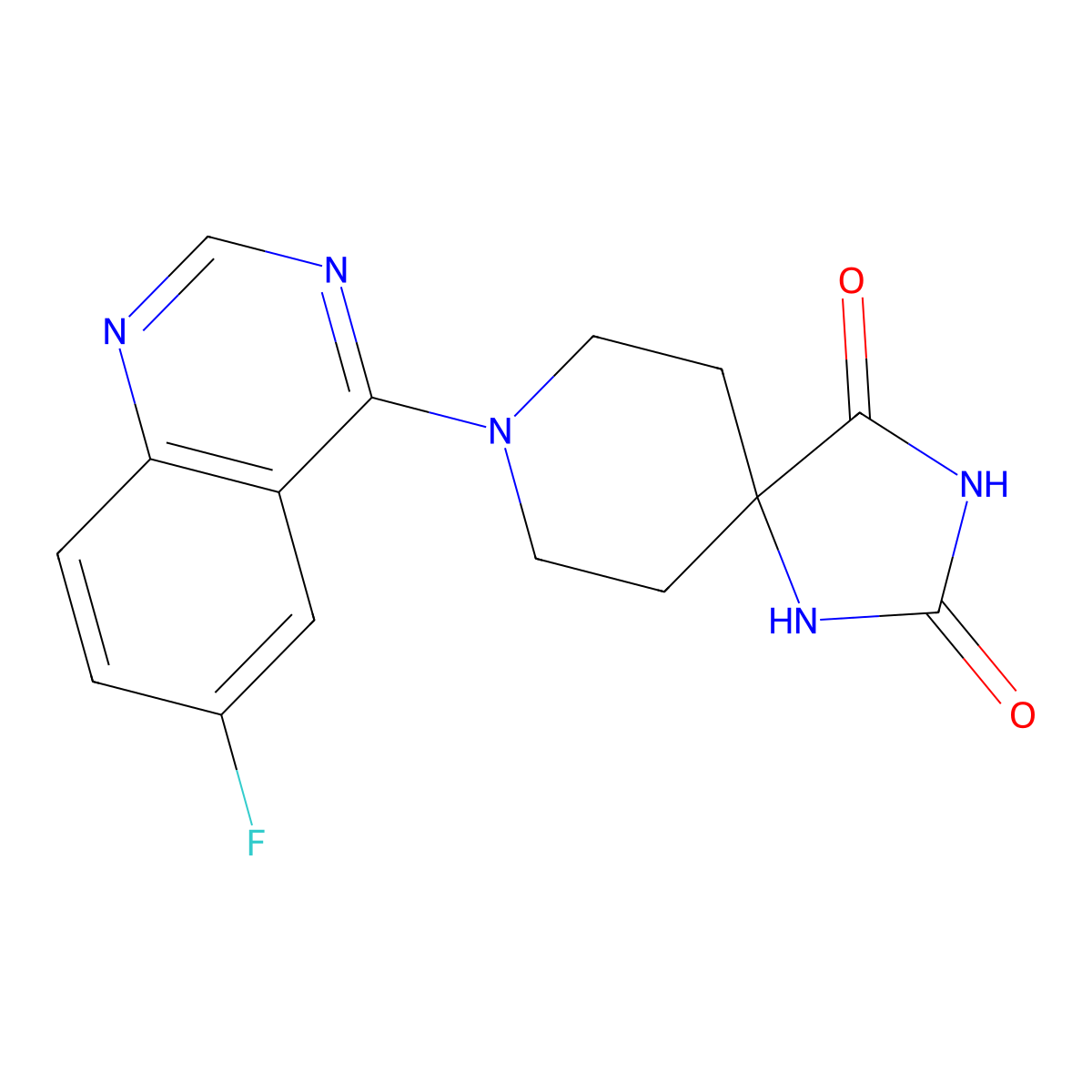 8-(6-Fluoroquinazolin-4-yl)-1,3,8-triazaspiro[4.5]decane-2,4-dione molecular structure, CAS 2548975-99-9