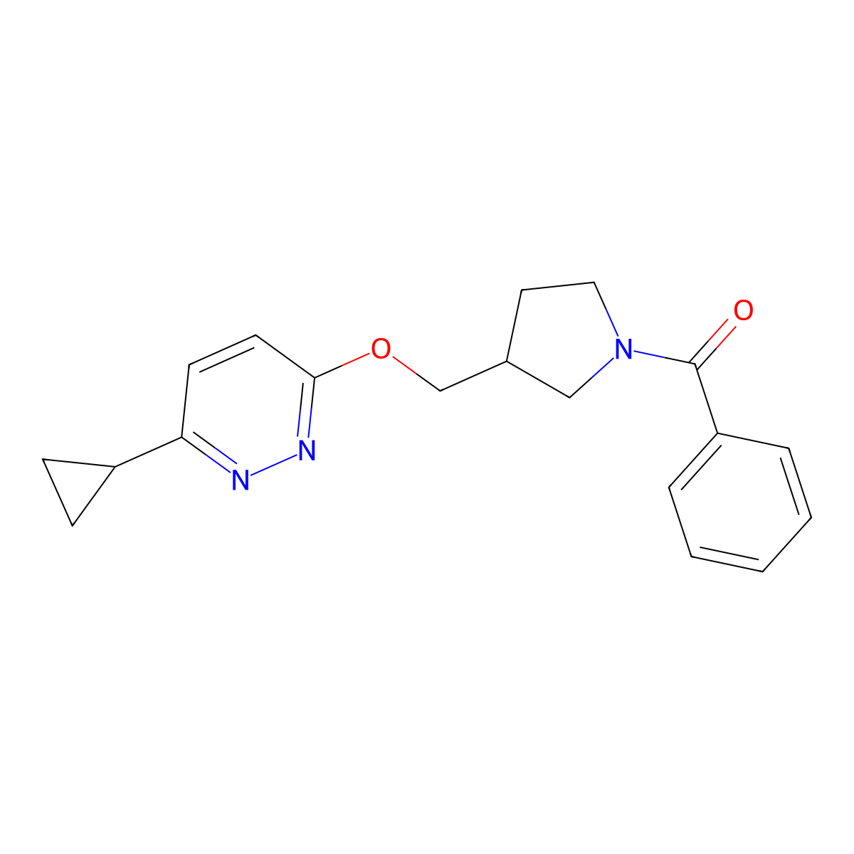 3-[(1-Benzoylpyrrolidin-3-yl)methoxy]-6-cyclopropylpyridazine molecular structure, CAS 2548976-06-1