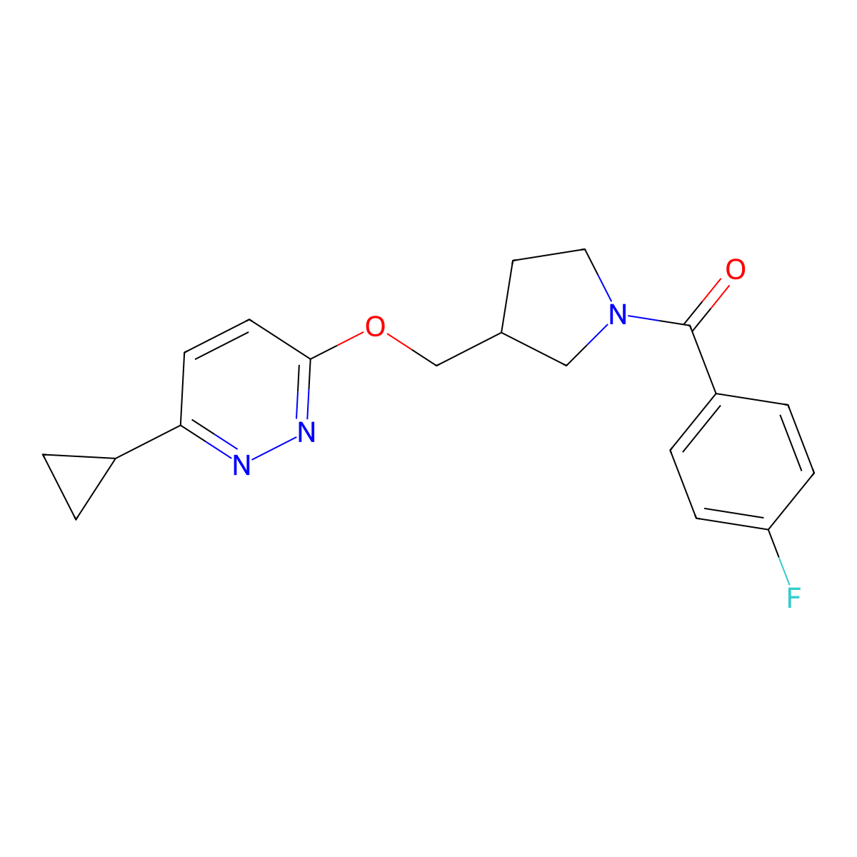 3-Cyclopropyl-6-{[1-(4-fluorobenzoyl)pyrrolidin-3-yl]methoxy}pyridazine molecular structure, CAS 2548976-16-3