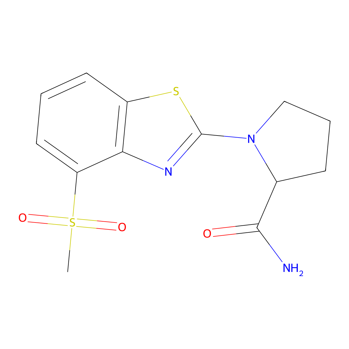 1-(4-Methanesulfonyl-1,3-benzothiazol-2-yl)pyrrolidine-2-carboxamide molecular structure, CAS 2548976-67-4