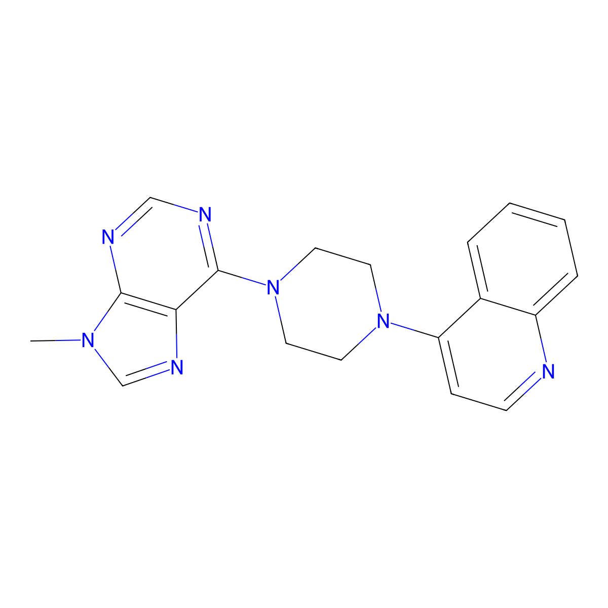 4-[4-(9-methyl-9H-purin-6-yl)piperazin-1-yl]quinoline molecular structure, CAS 2548976-74-3