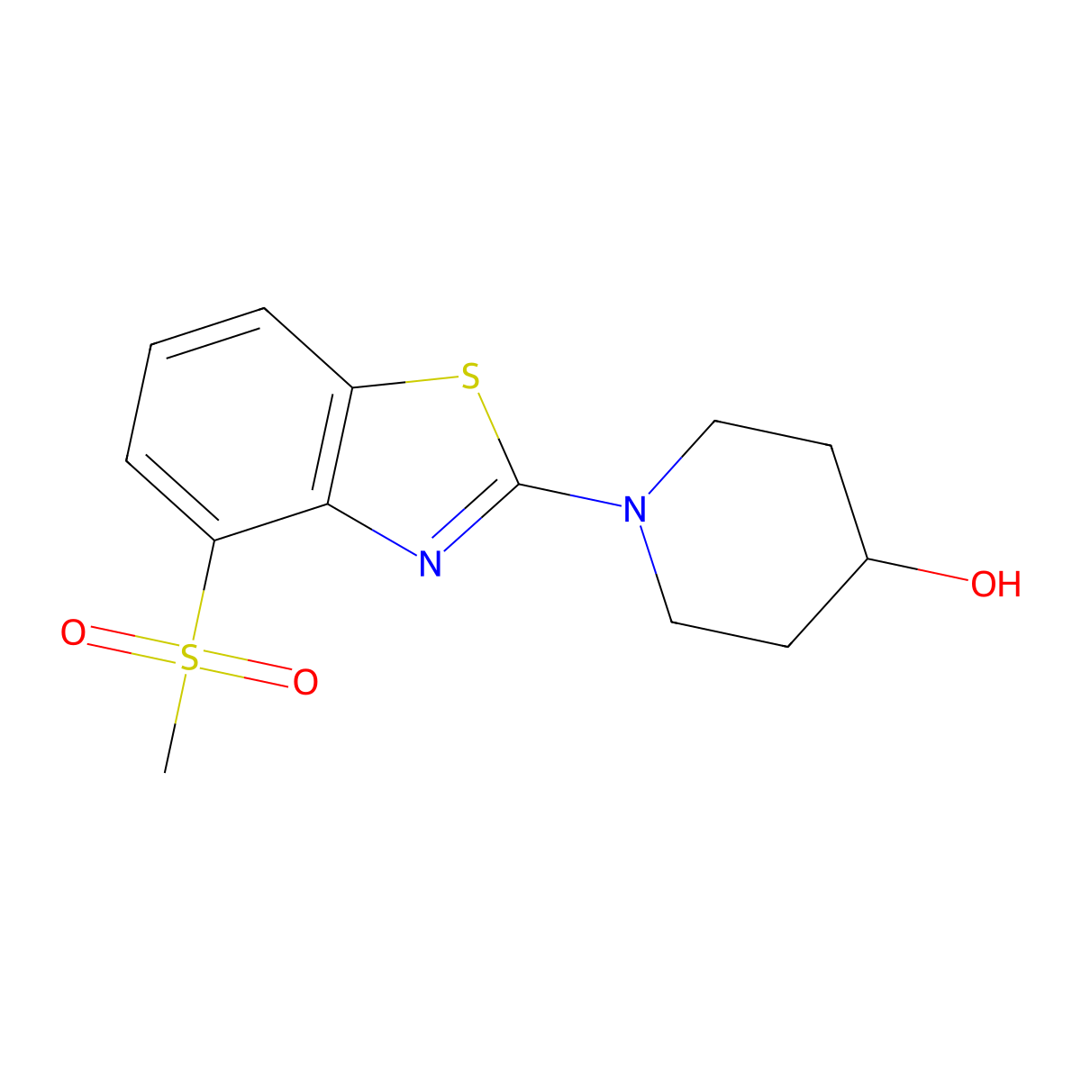 1-(4-Methanesulfonyl-1,3-benzothiazol-2-yl)piperidin-4-ol molecular structure, CAS 2548976-79-8