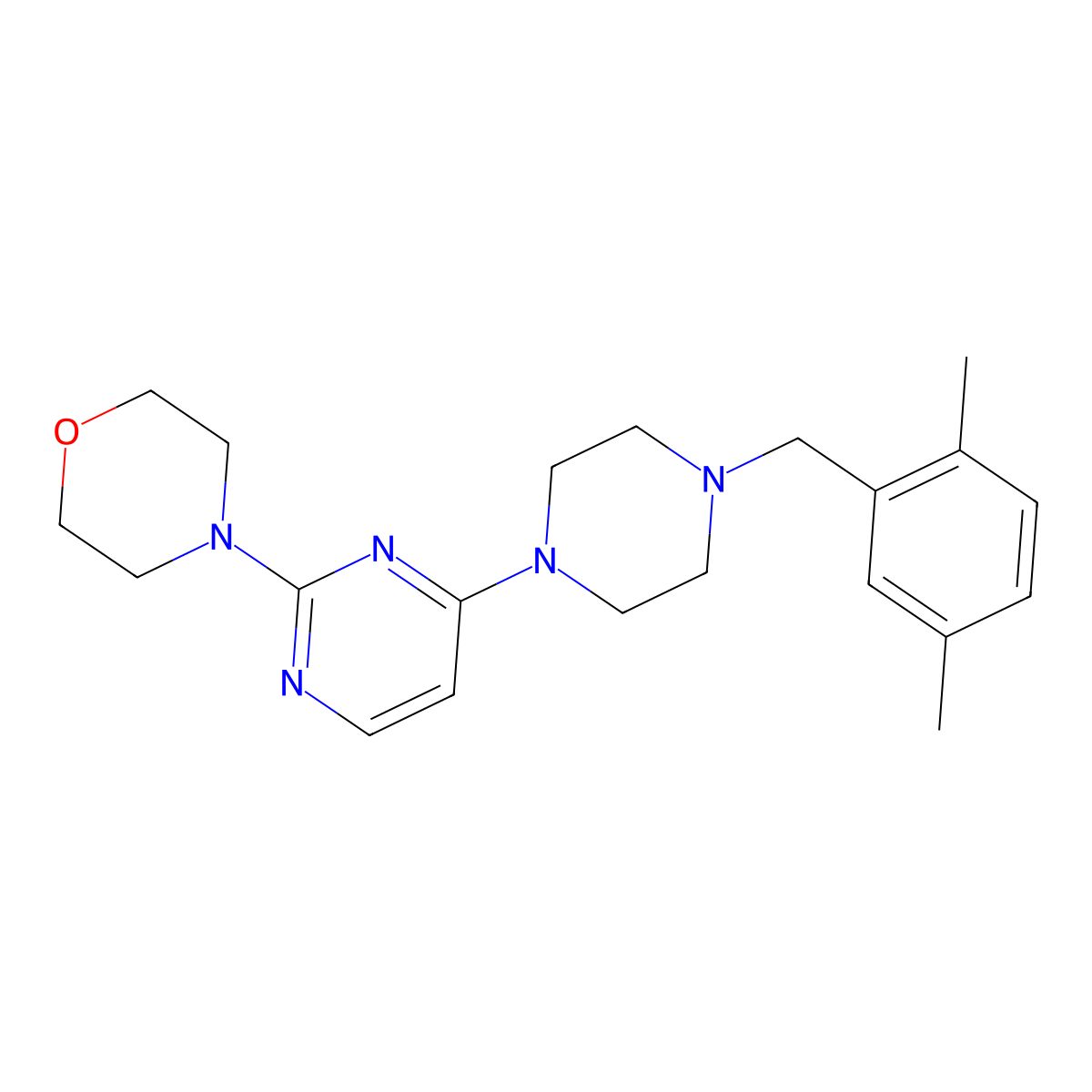 4-(4-{4-[(2,5-Dimethylphenyl)methyl]piperazin-1-yl}pyrimidin-2-yl)morpholine molecular structure, CAS 2548976-95-8