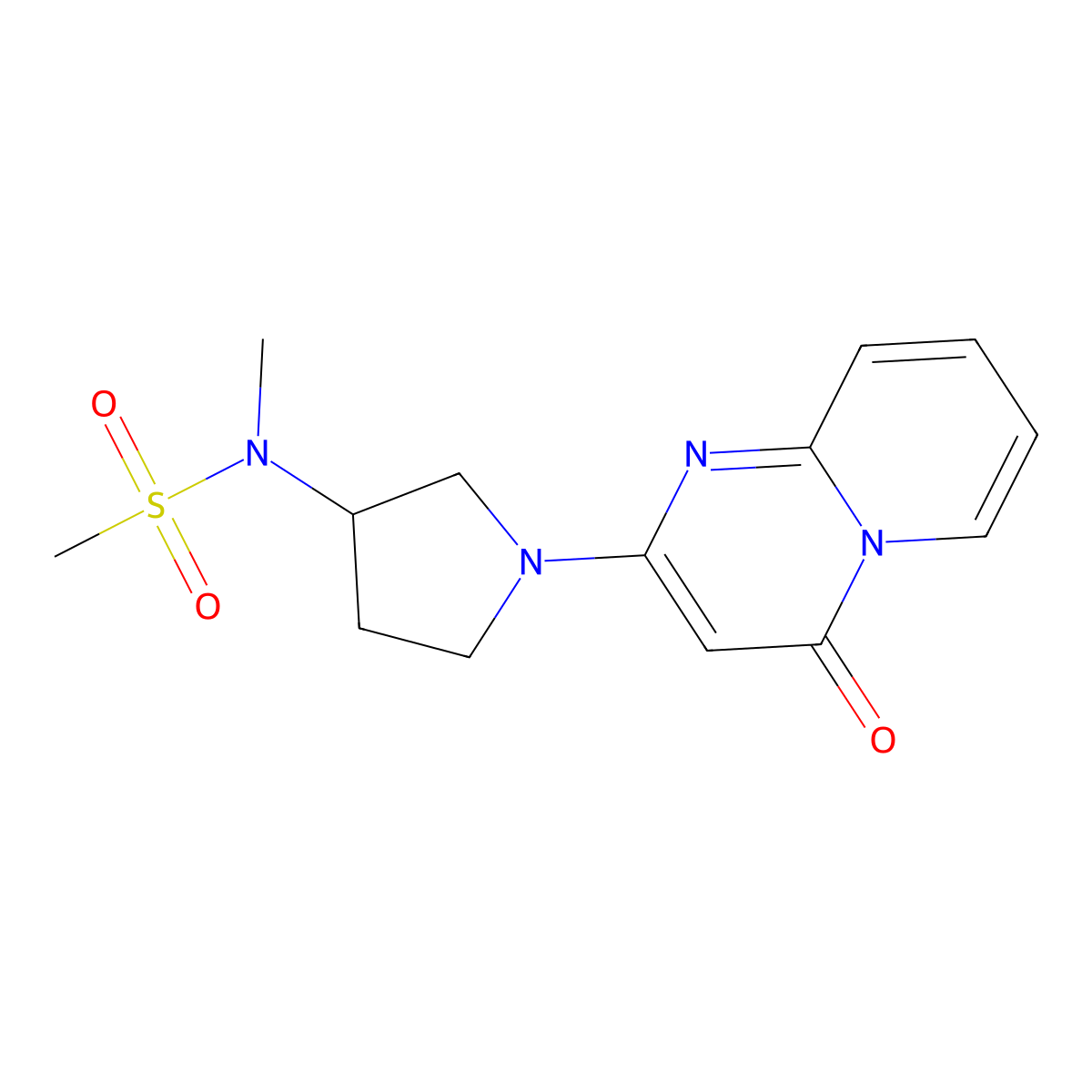 N-methyl-N-(1-{4-oxo-4H-pyrido[1,2-a]pyrimidin-2-yl}pyrrolidin-3-yl)methanesulfonamide molecular structure, CAS 2548976-97-0