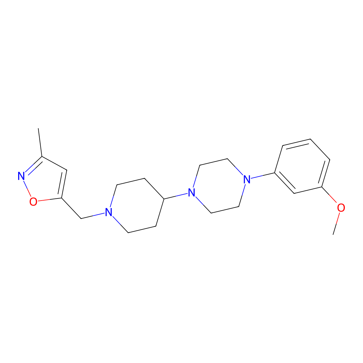 1-(3-Methoxyphenyl)-4-{1-[(3-methyl-1,2-oxazol-5-yl)methyl]piperidin-4-yl}piperazine molecular structure, CAS 2548977-04-2