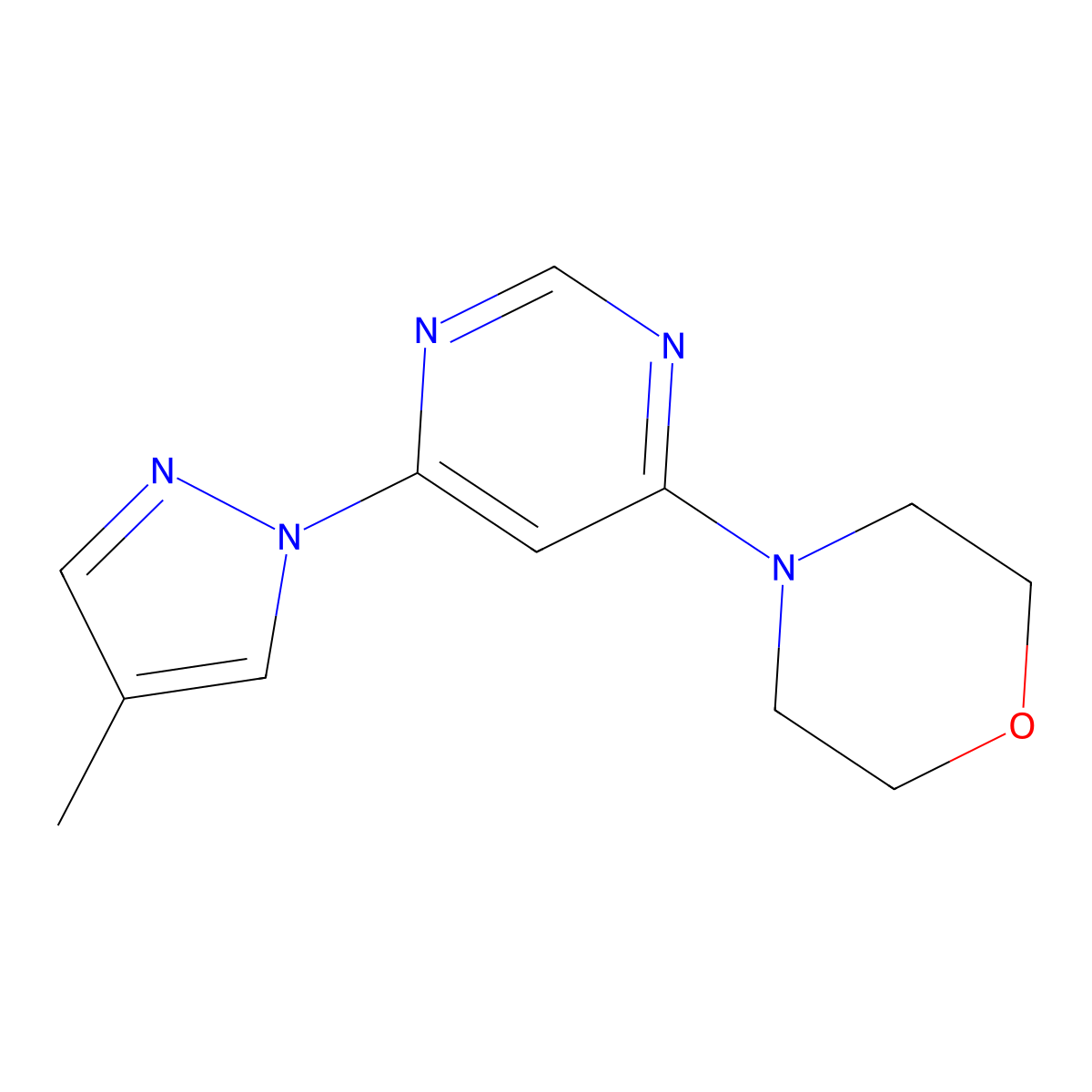 4-[6-(4-methyl-1H-pyrazol-1-yl)pyrimidin-4-yl]morpholine molecular structure, CAS 2548977-08-6