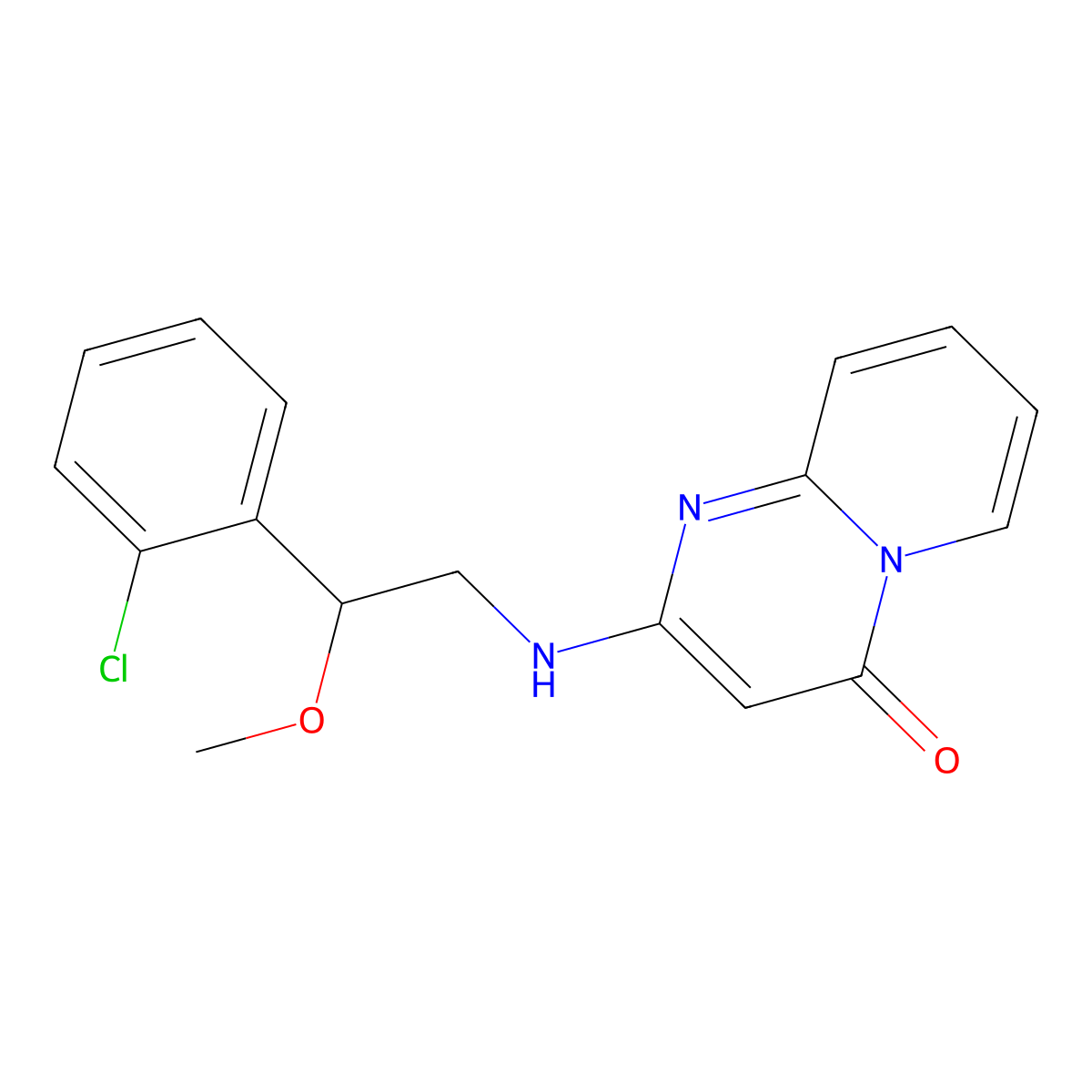 2-{[2-(2-chlorophenyl)-2-methoxyethyl]amino}-4H-pyrido[1,2-a]pyrimidin-4-one molecular structure, CAS 2548977-13-3