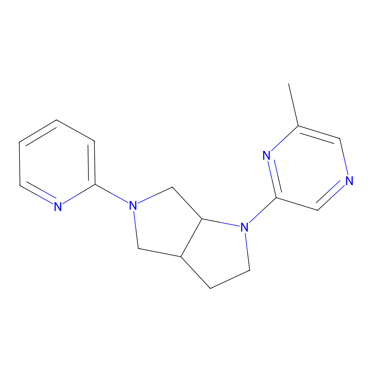 2-Methyl-6-[5-(pyridin-2-yl)-octahydropyrrolo[3,4-b]pyrrol-1-yl]pyrazine molecular structure, CAS 2548977-14-4
