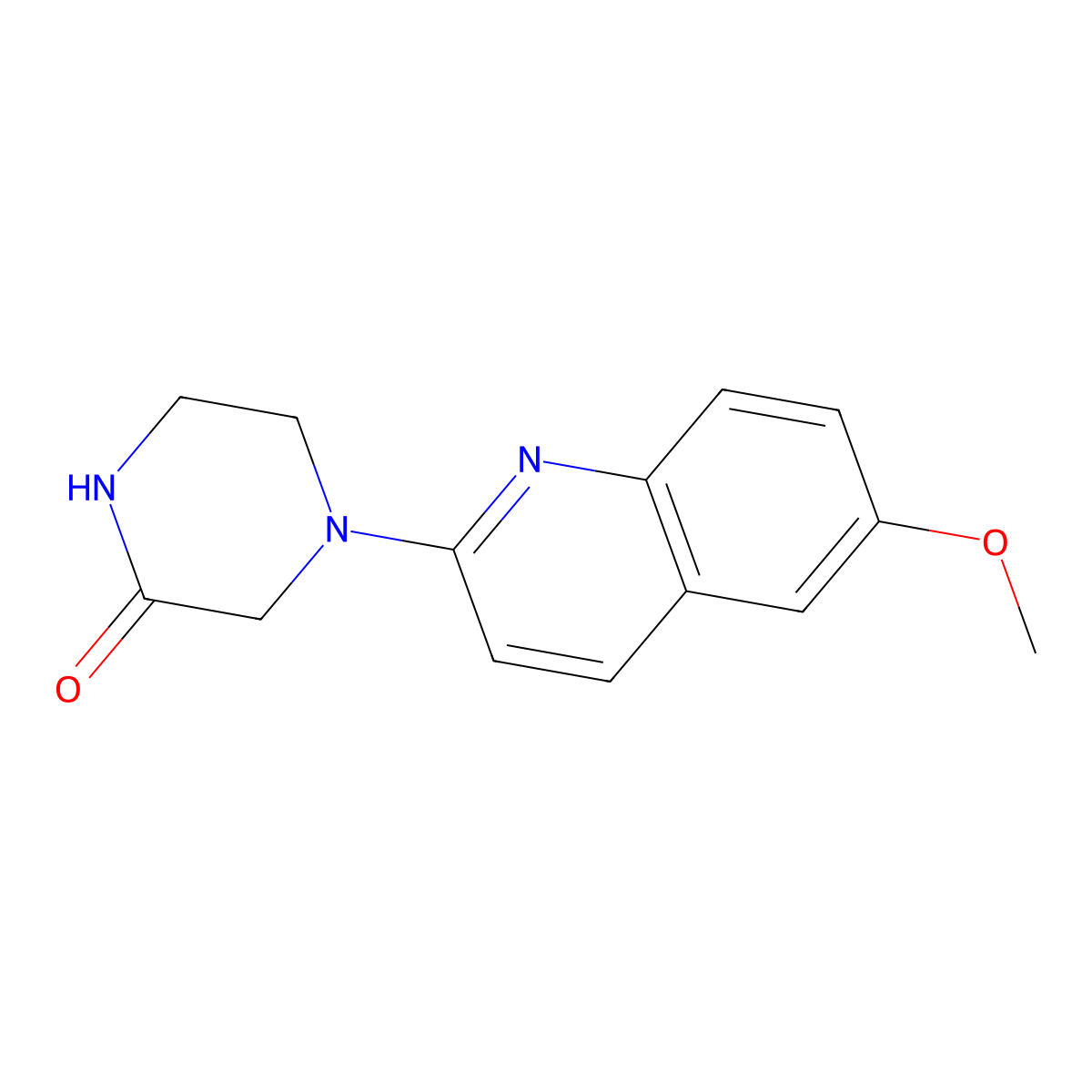 4-(6-Methoxyquinolin-2-yl)piperazin-2-one molecular structure, CAS 2548977-16-6
