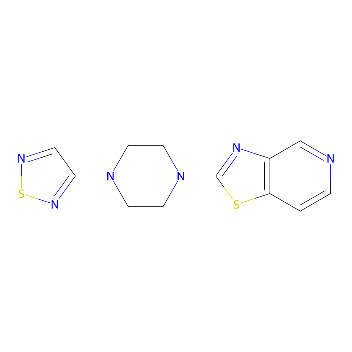 1-(1,2,5-Thiadiazol-3-yl)-4-{[1,3]thiazolo[4,5-c]pyridin-2-yl}piperazine molecular structure, CAS 2548977-28-0