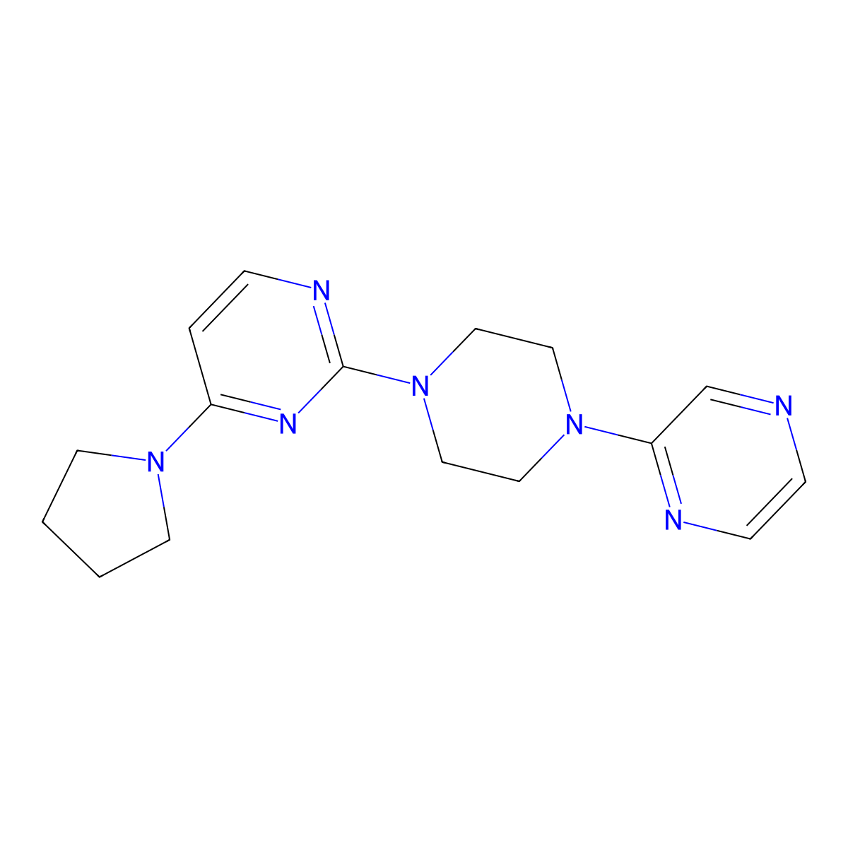 2-[4-(Pyrazin-2-yl)piperazin-1-yl]-4-(pyrrolidin-1-yl)pyrimidine molecular structure, CAS 2548977-31-5